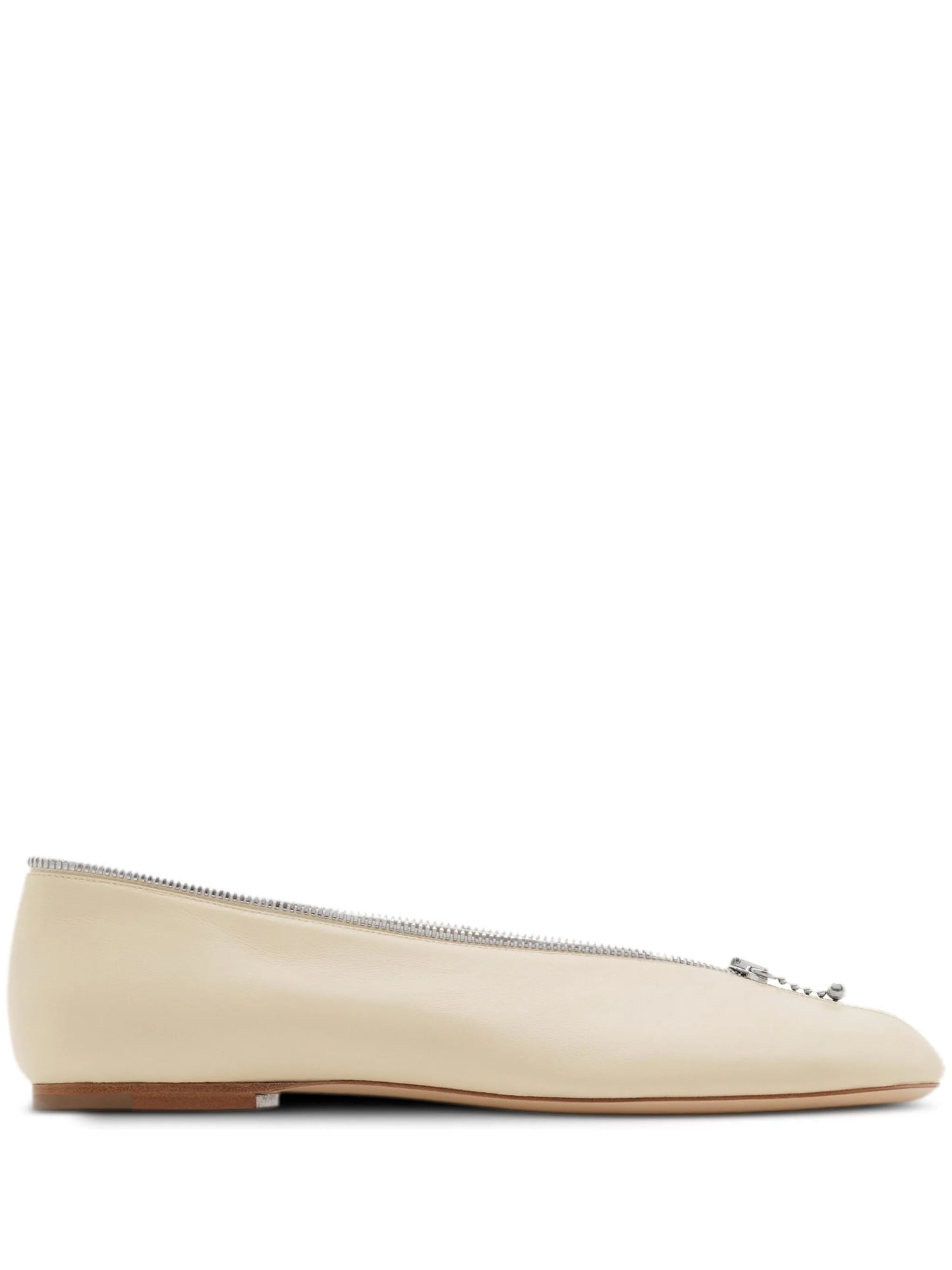 Sadler Zip leather ballerina shoes