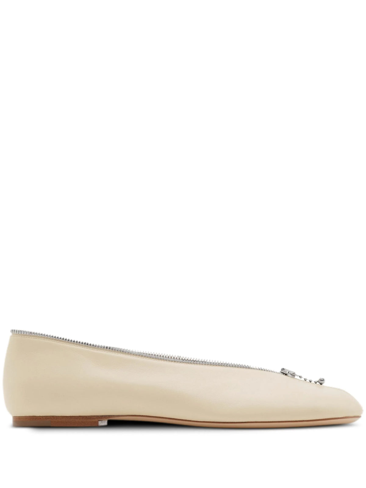 Sadler Zip leather ballerina shoes