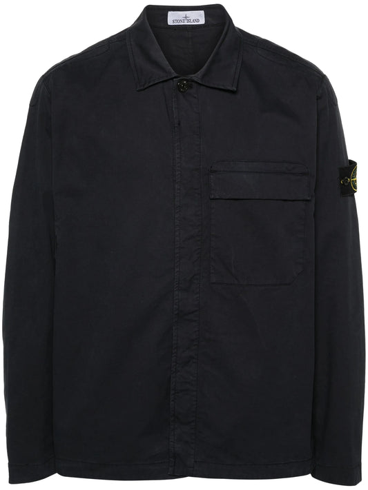 Compass-badge shirt jacket
