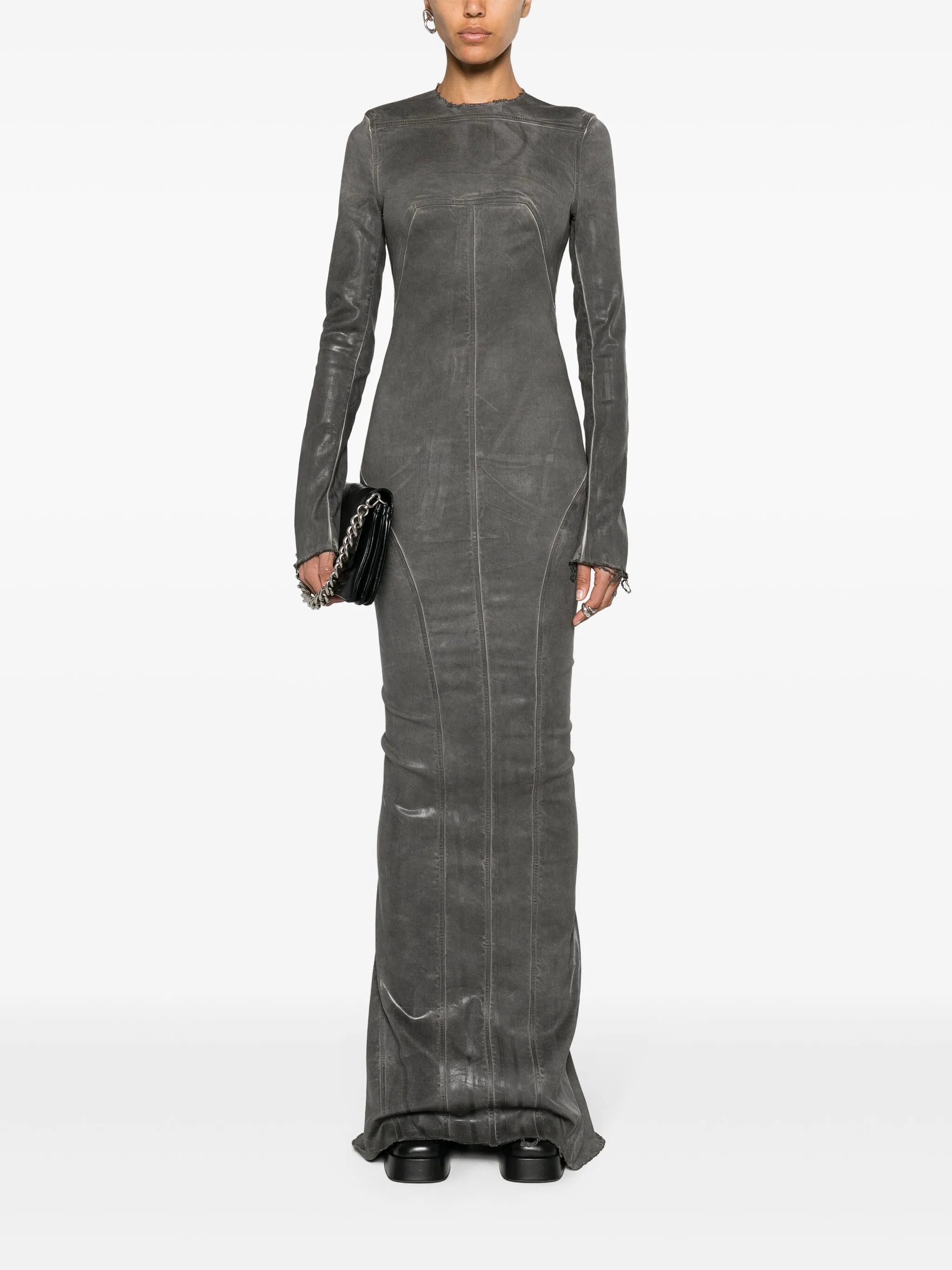 Edfu Al washed-denim gown