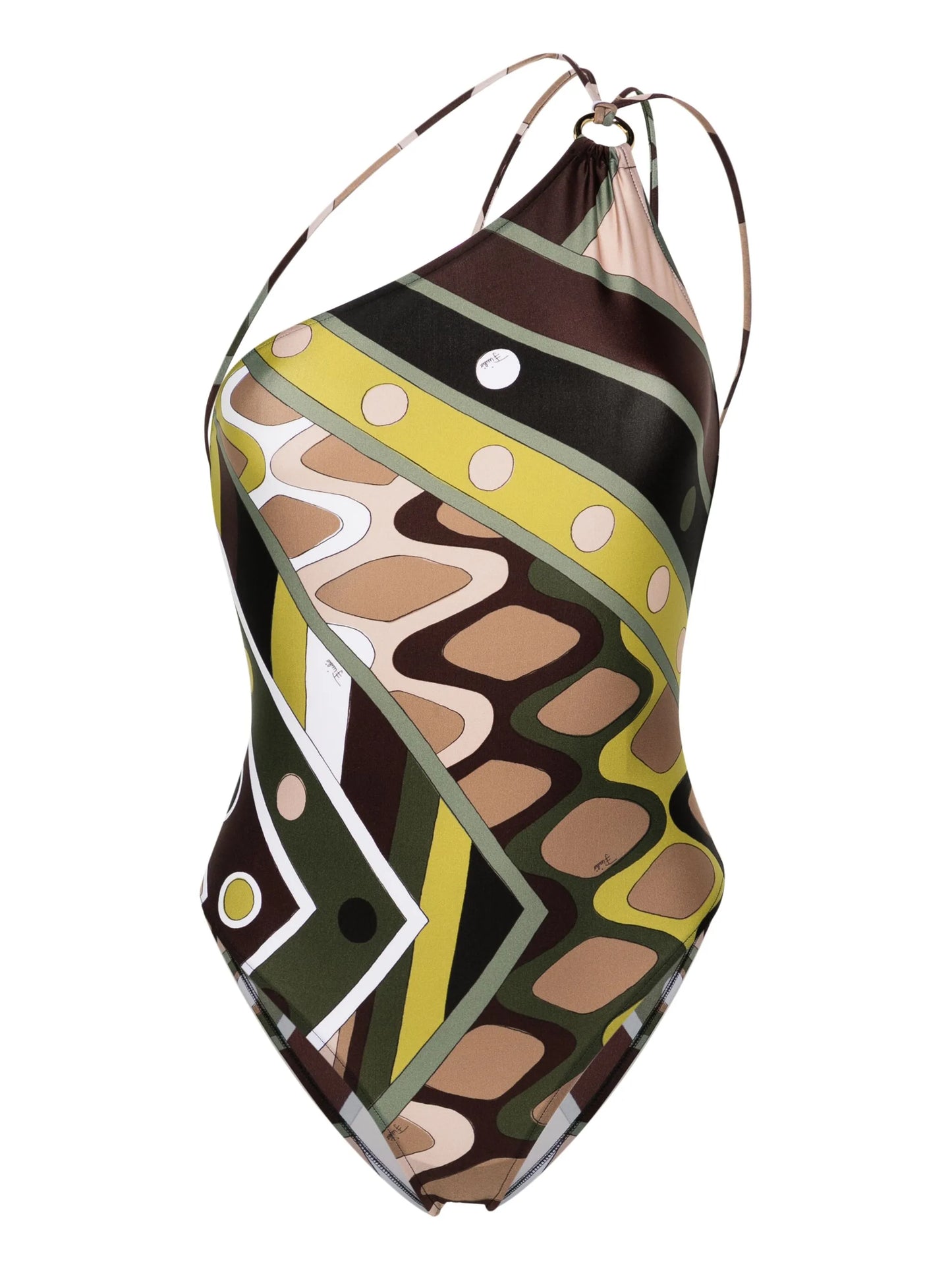 graphic-print ring-detail swimsuit