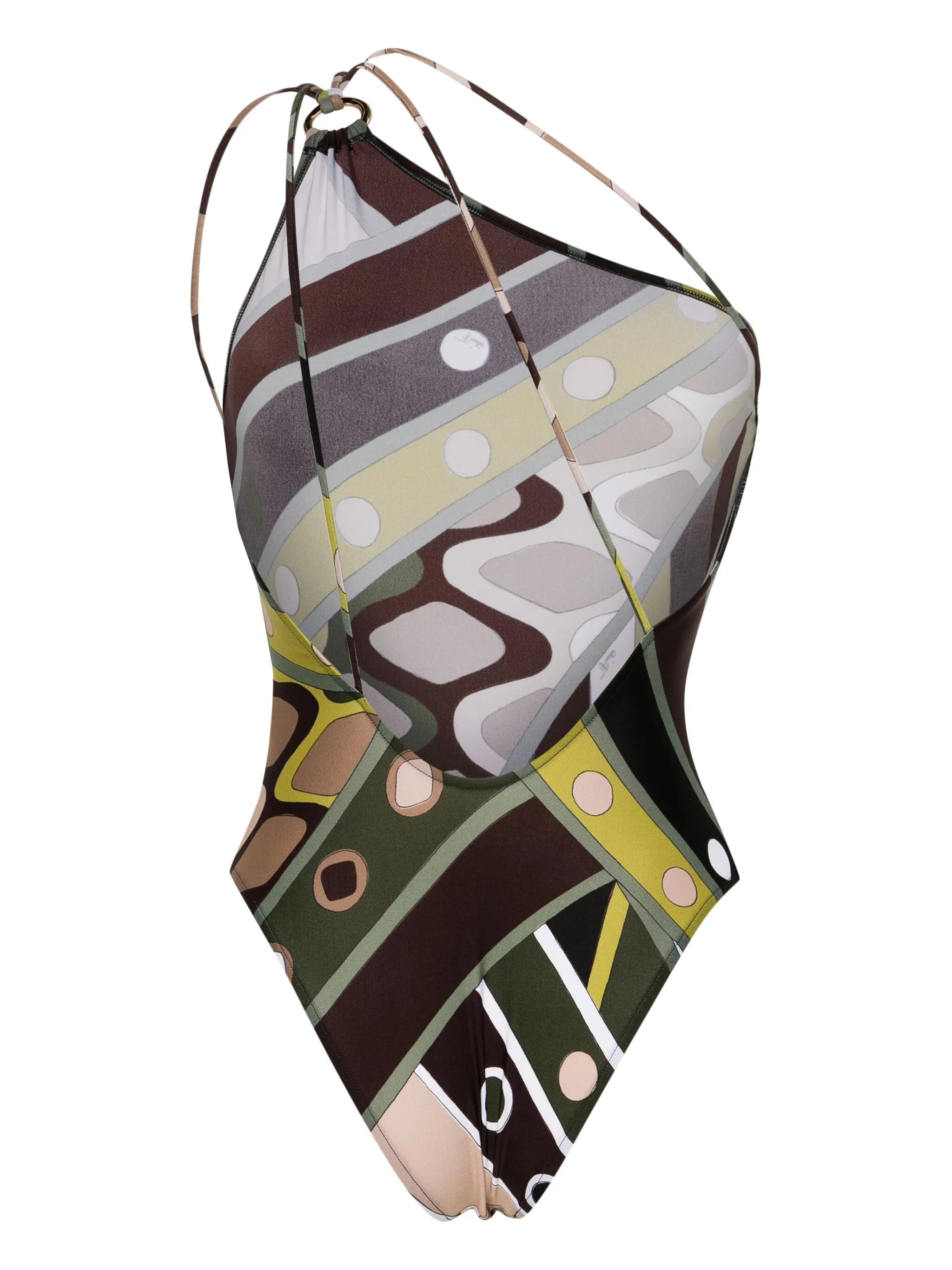 graphic-print ring-detail swimsuit