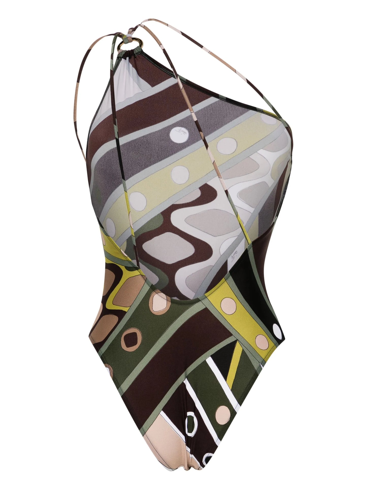 graphic-print ring-detail swimsuit