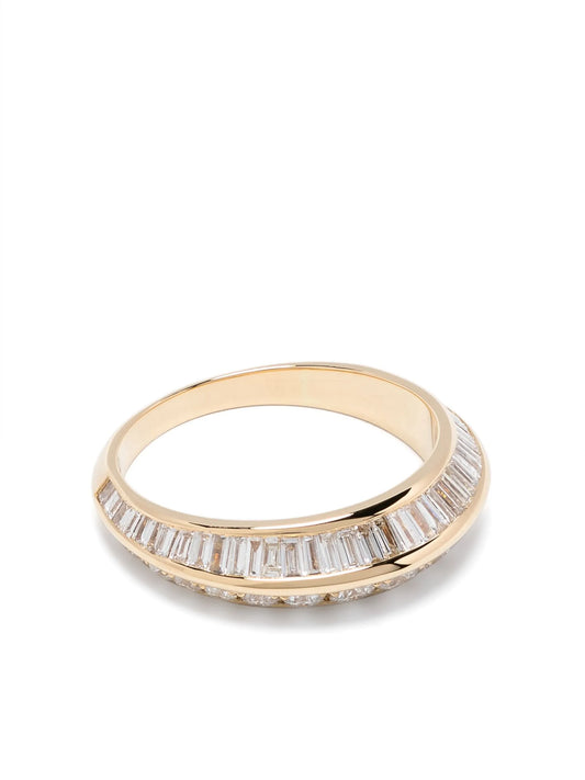 18kt yellow gold diamond crescent ring