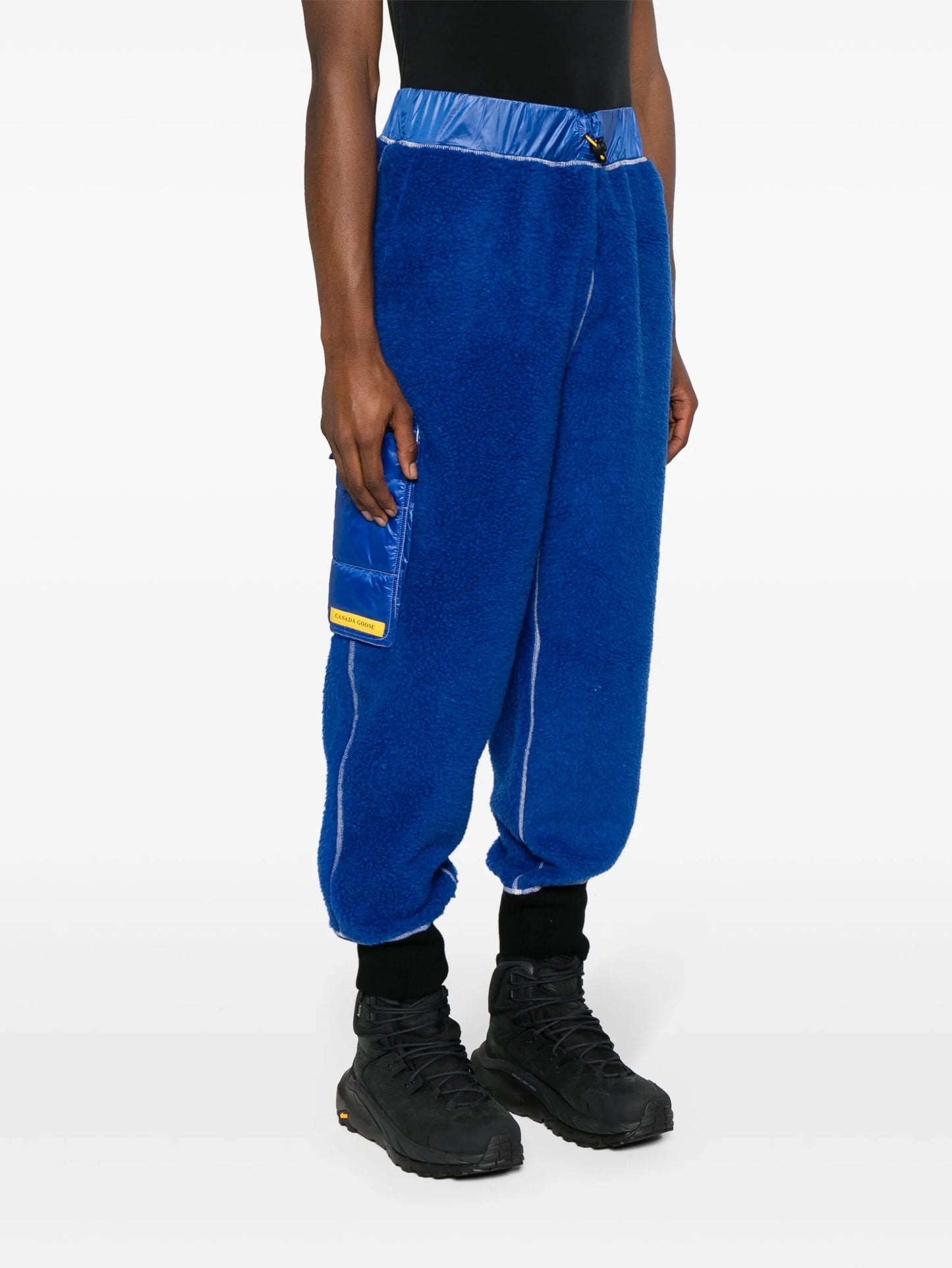 fleece tapered cargo trousers