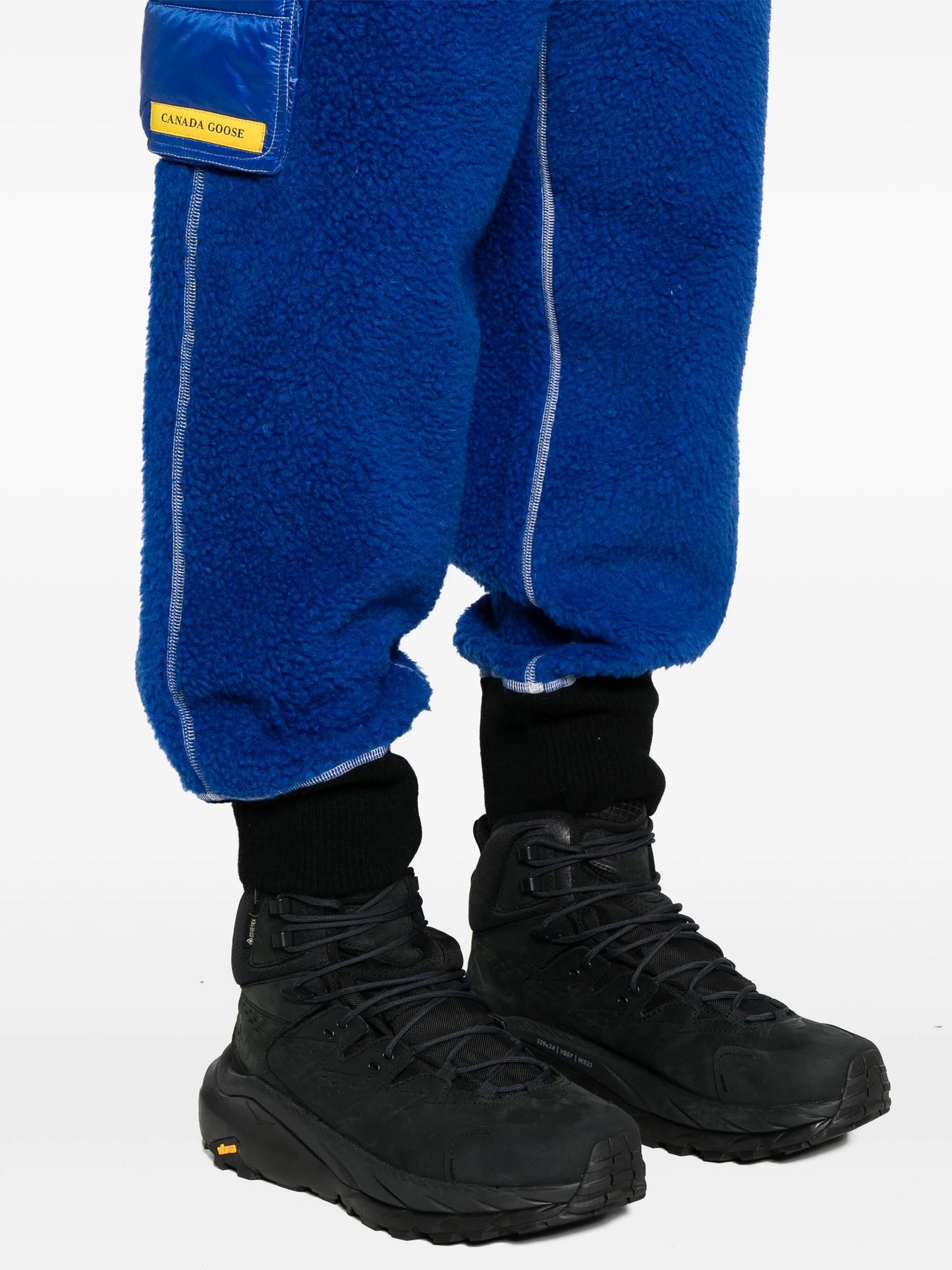 fleece tapered cargo trousers