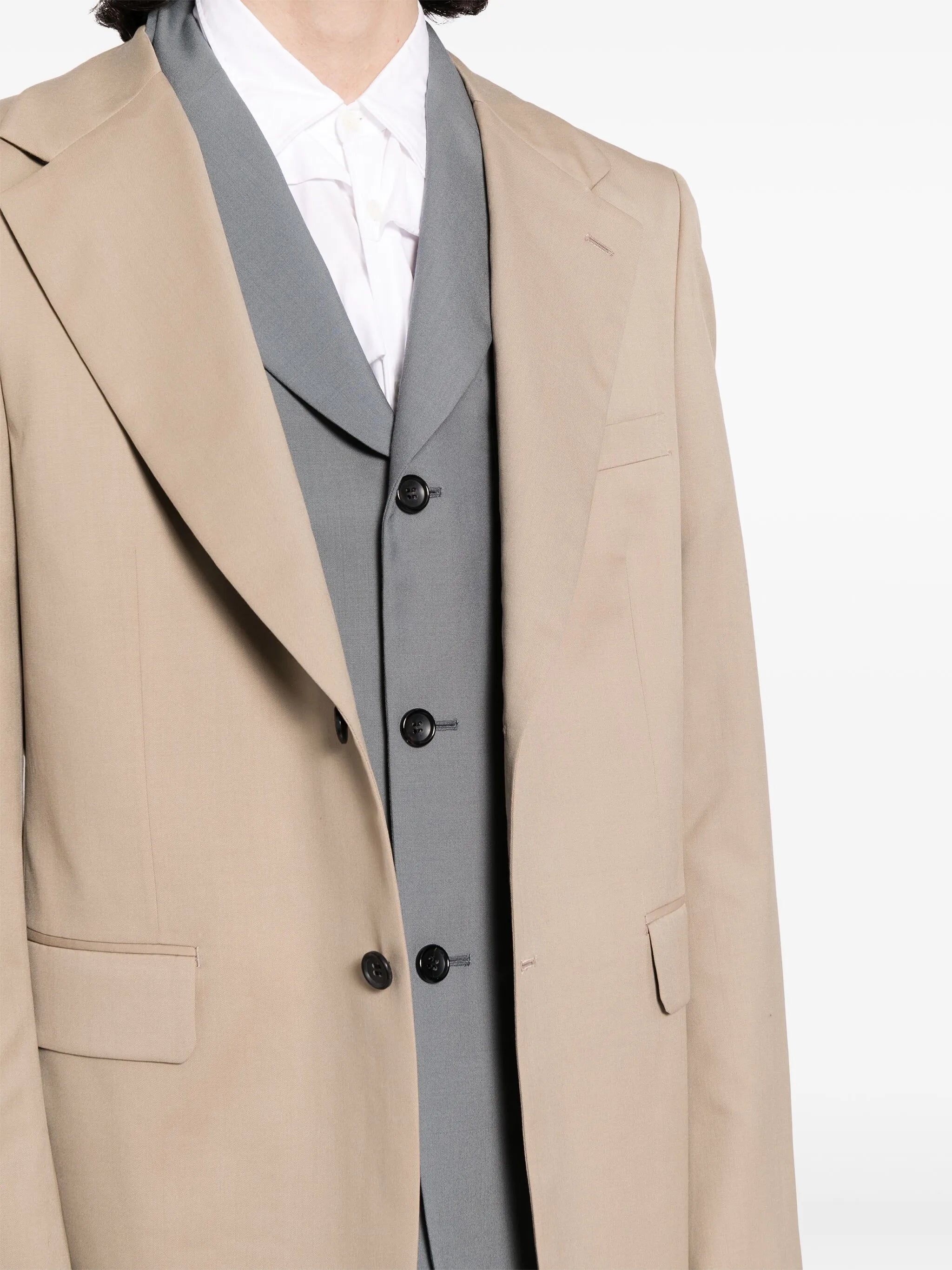 single-breasted layered blazer