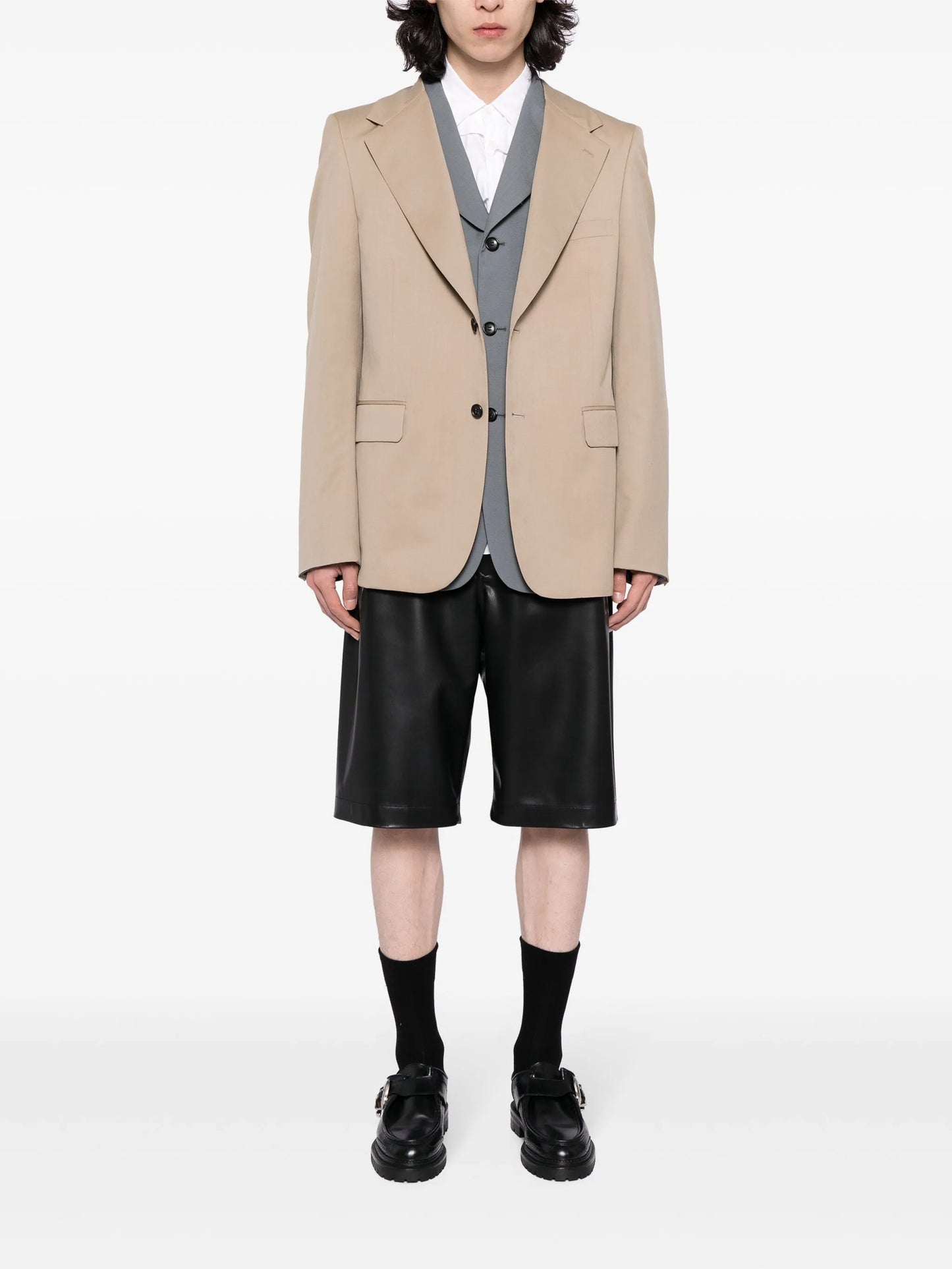 single-breasted layered blazer