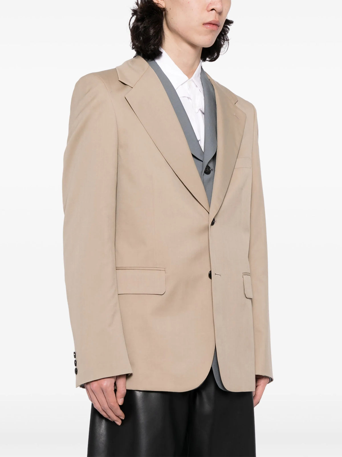 single-breasted layered blazer