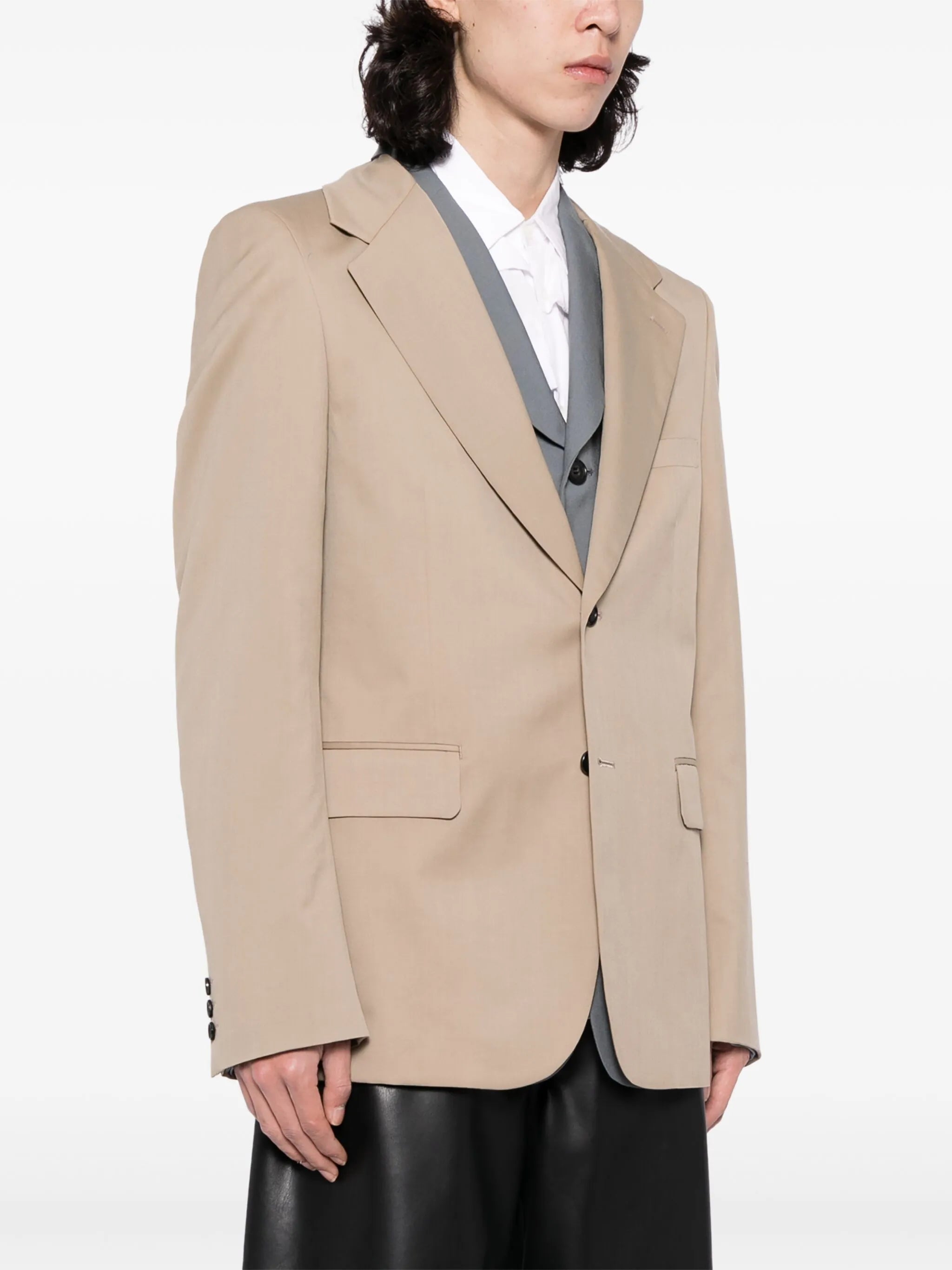 single-breasted layered blazer