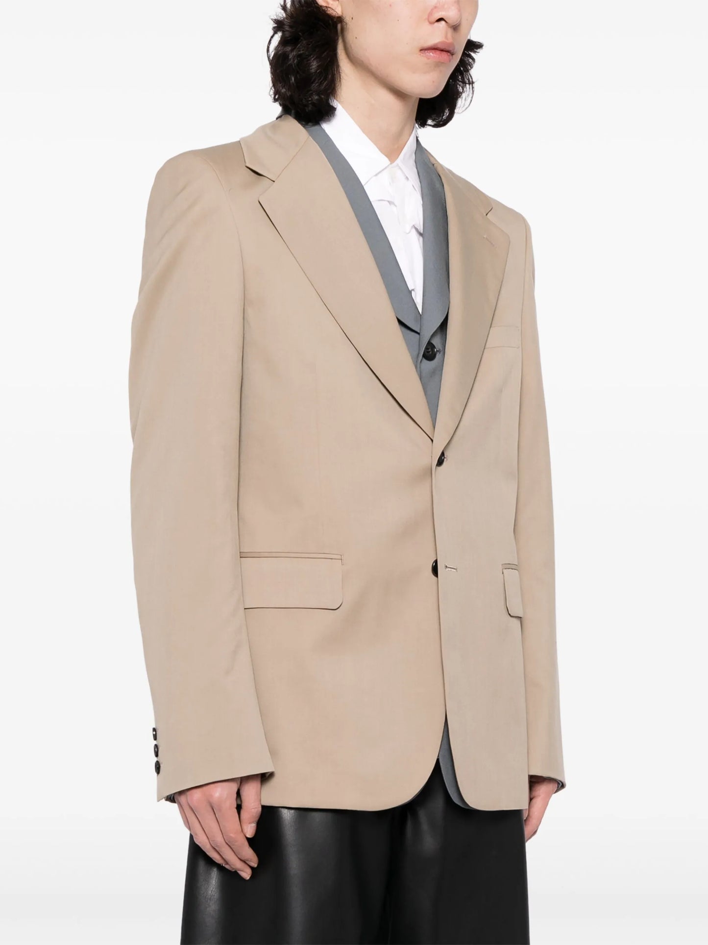single-breasted layered blazer