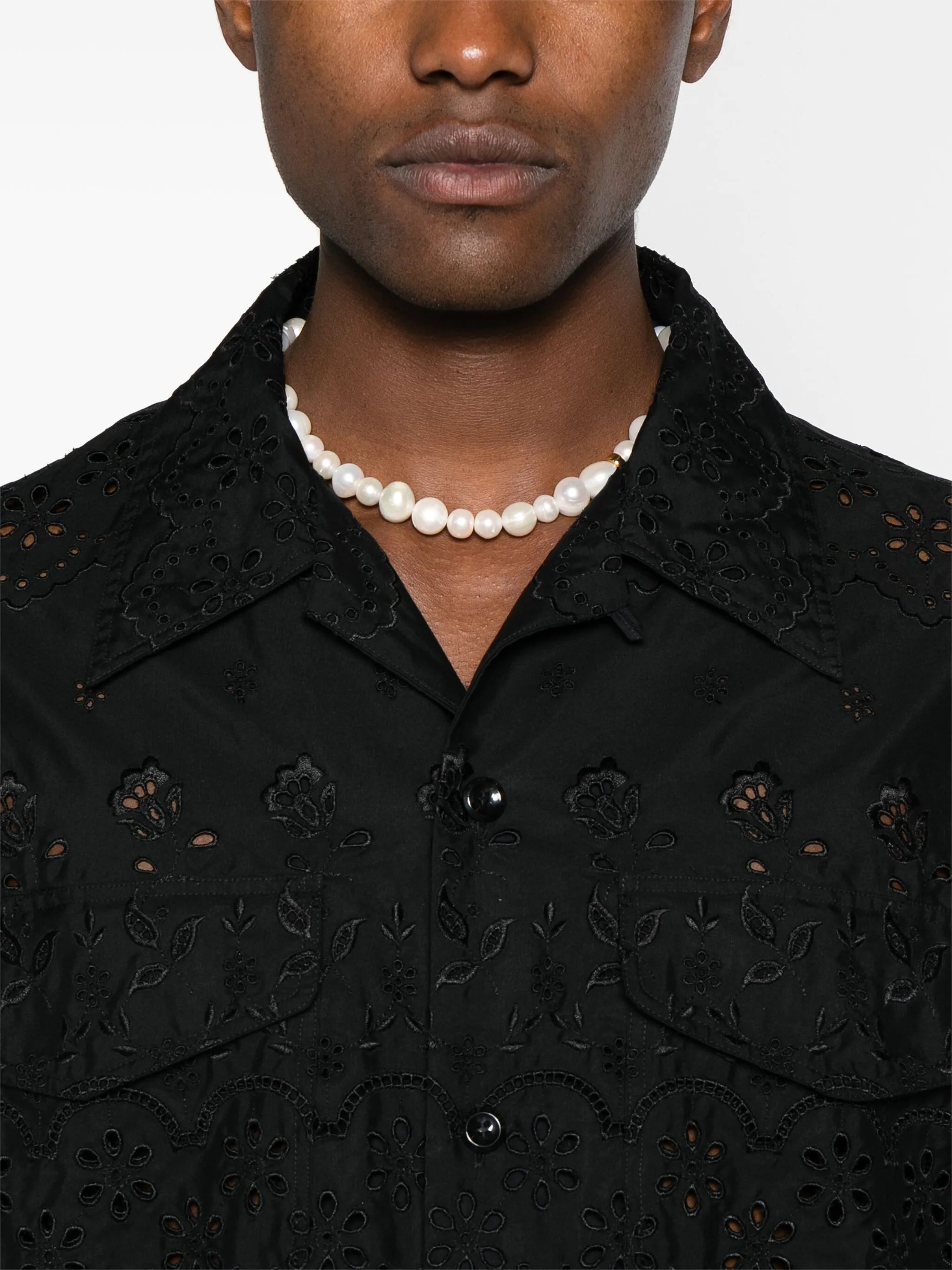 broderie-anglaise cotton shirt