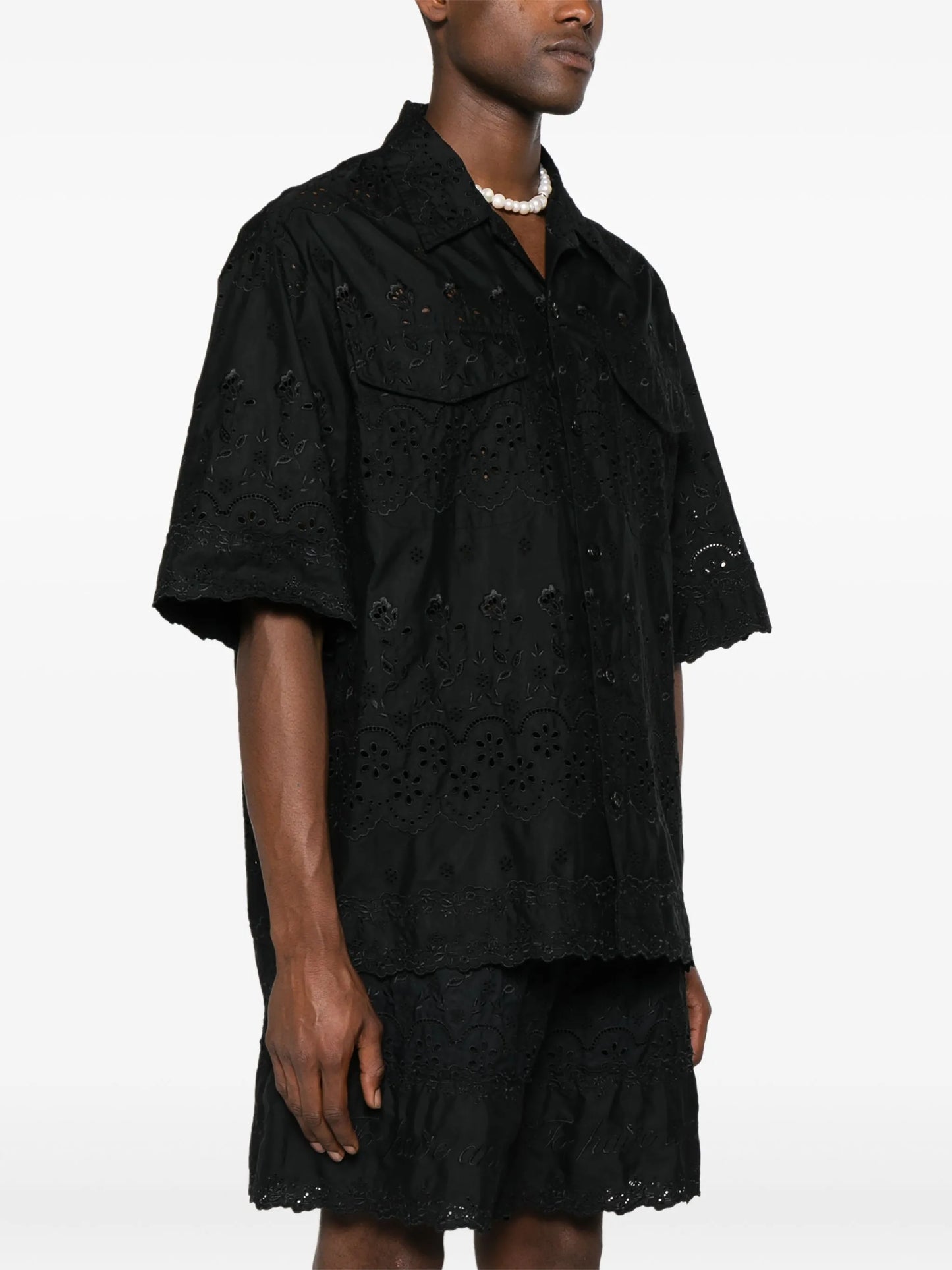 broderie-anglaise cotton shirt