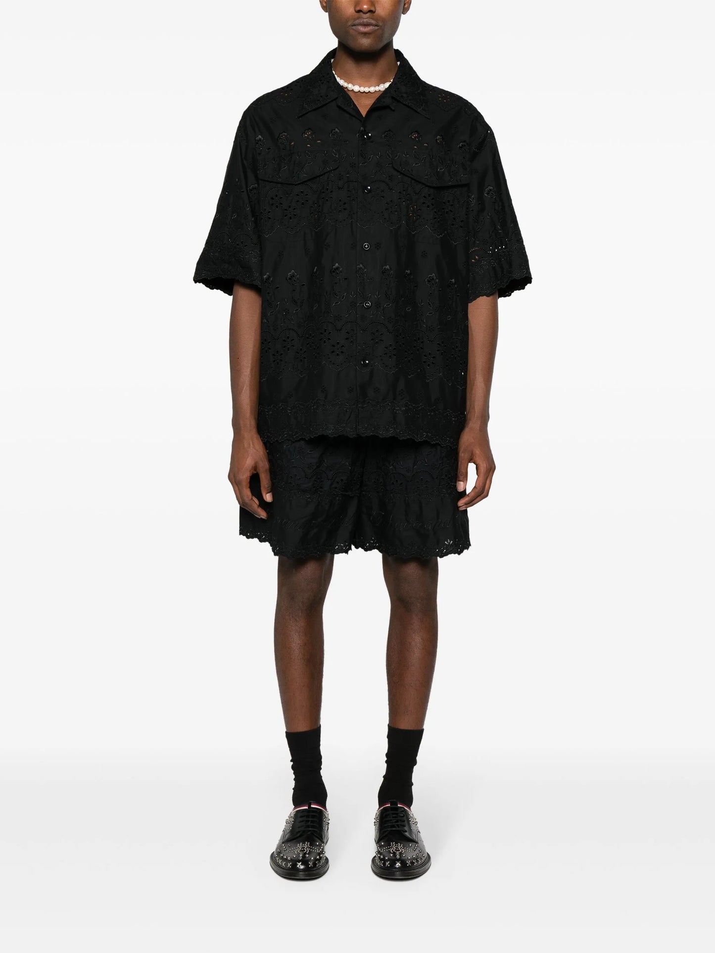 broderie-anglaise cotton shirt