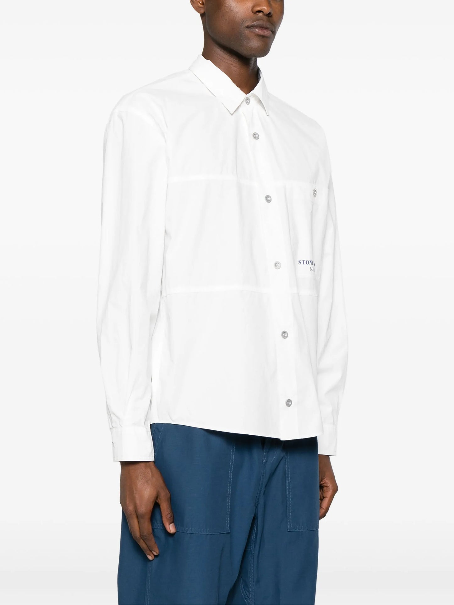 stripe-detail shirt jacket