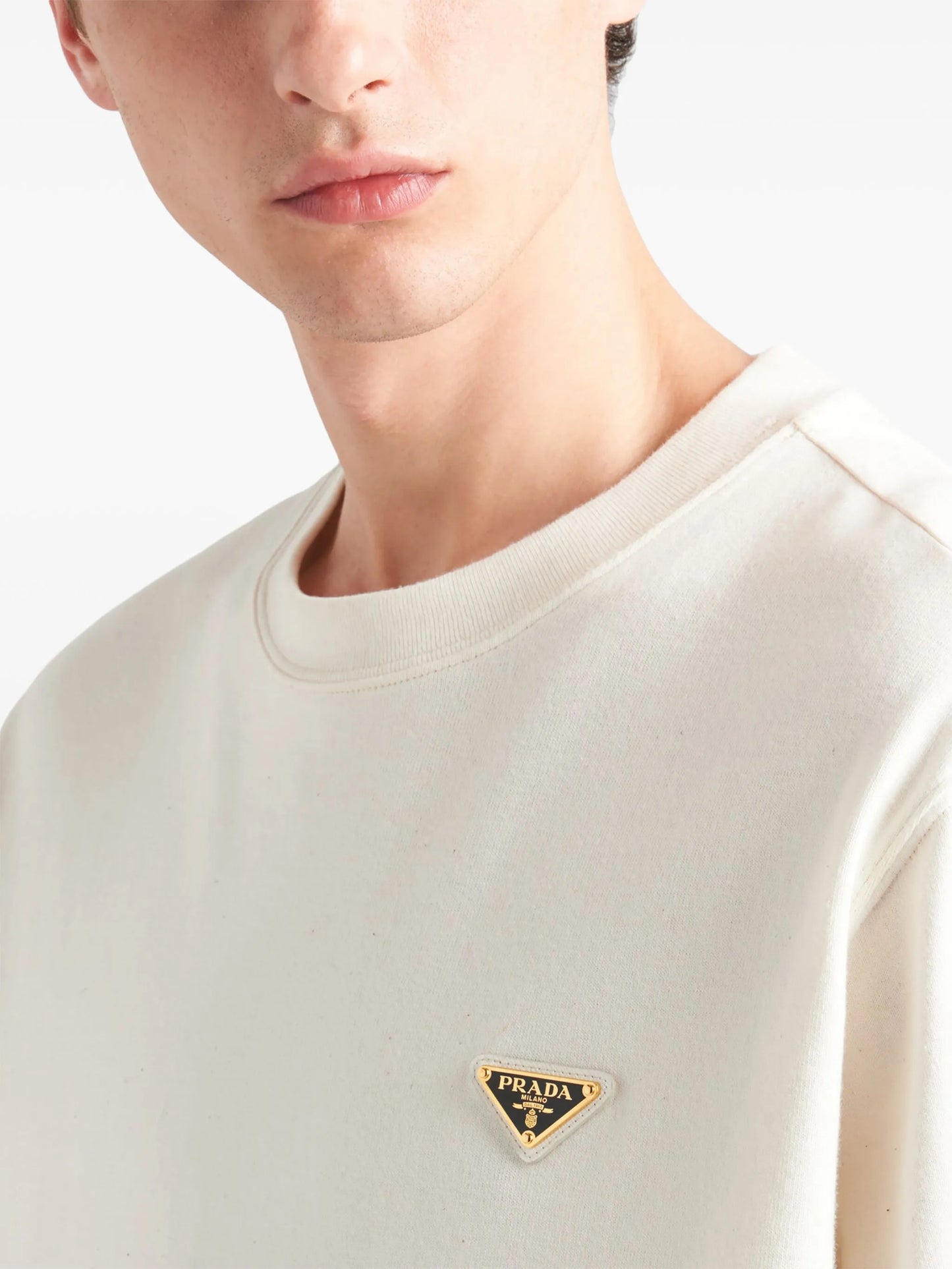 triangle-logo cotton T-shirt