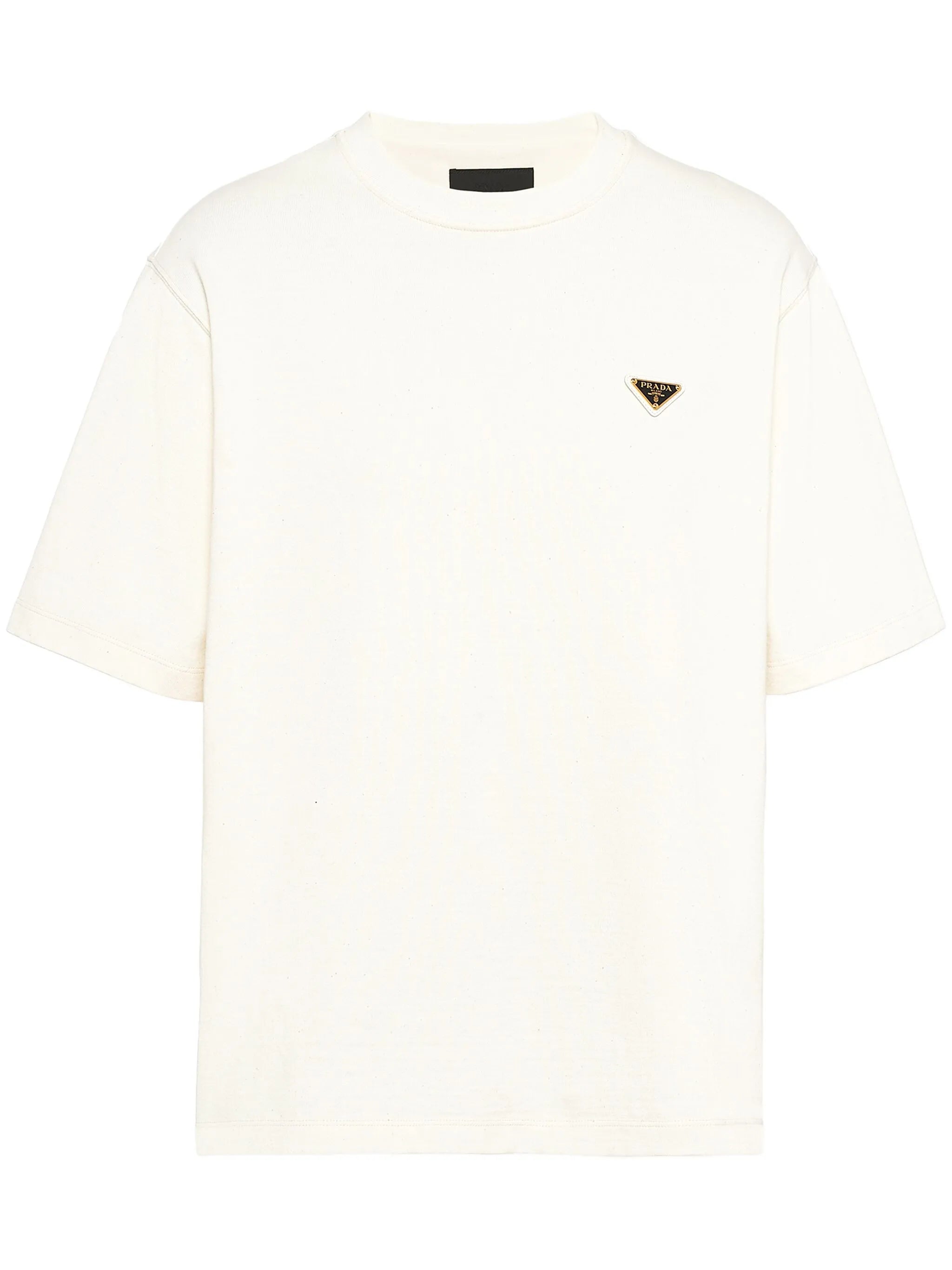 triangle-logo cotton T-shirt