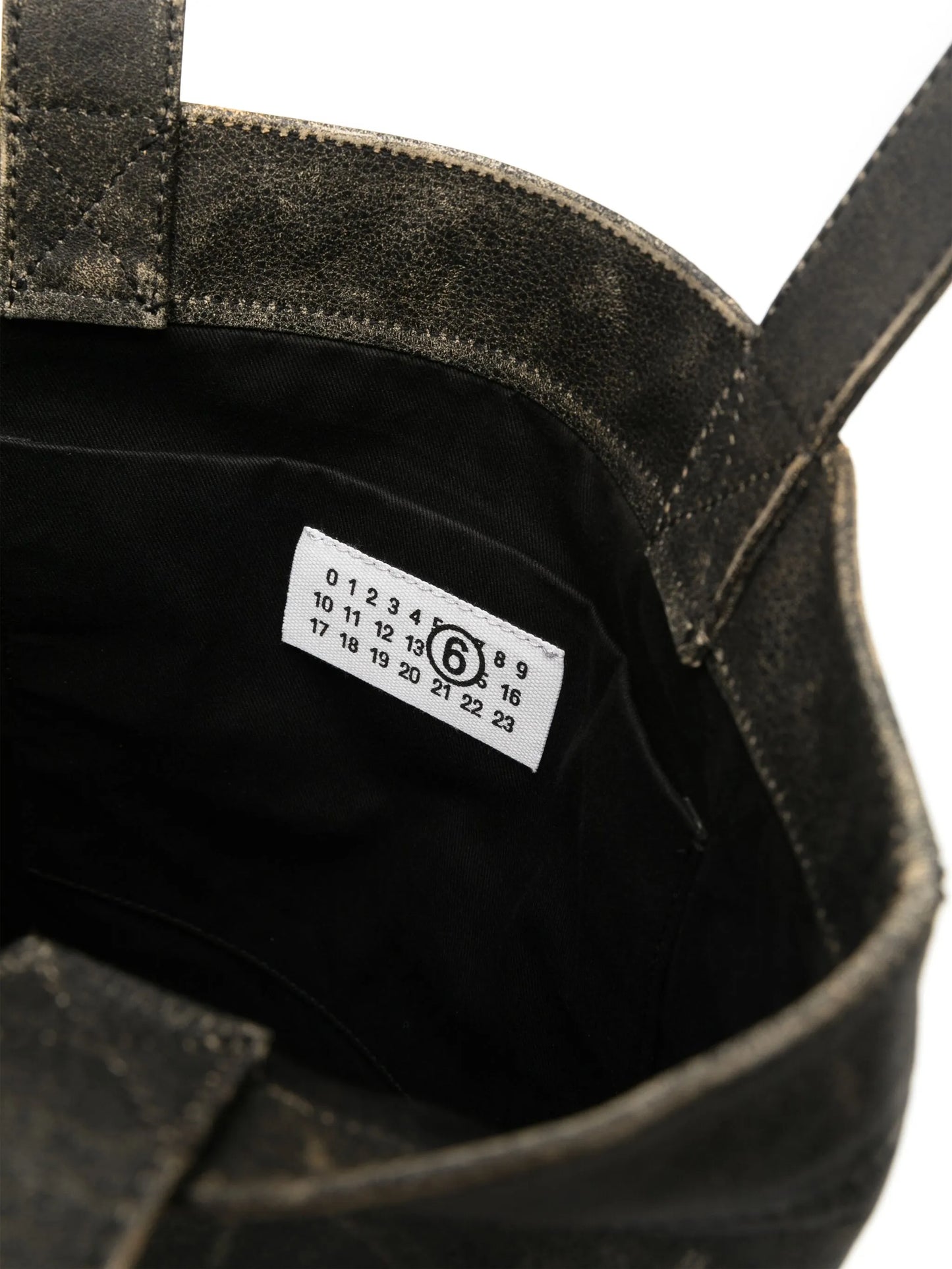 numbers-motif leather tote bag