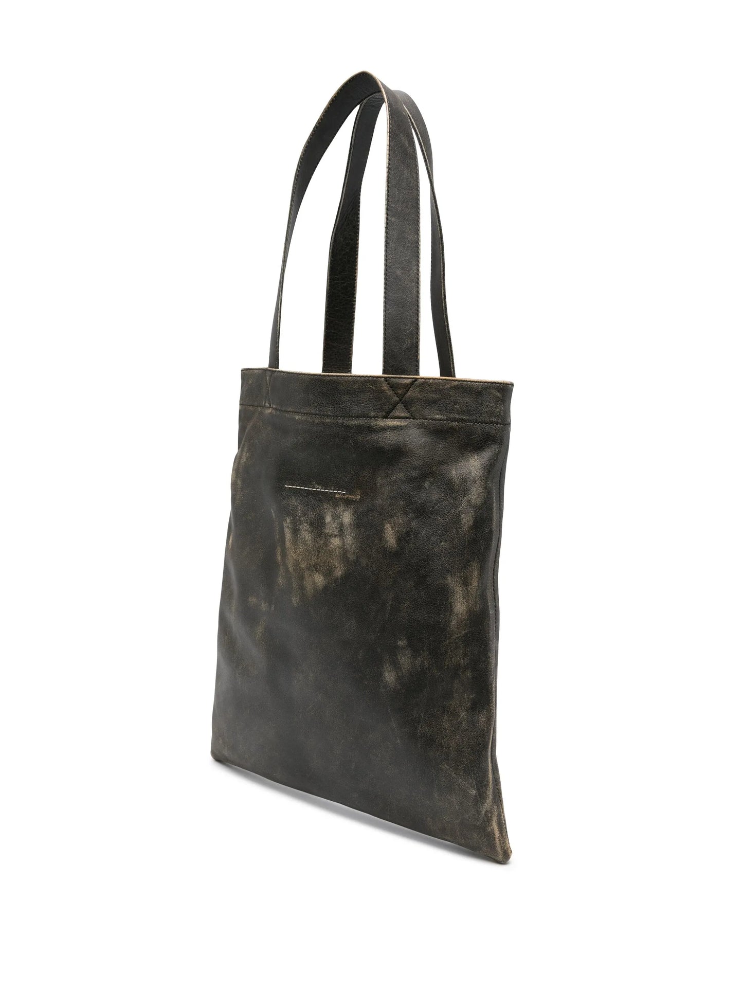 numbers-motif leather tote bag