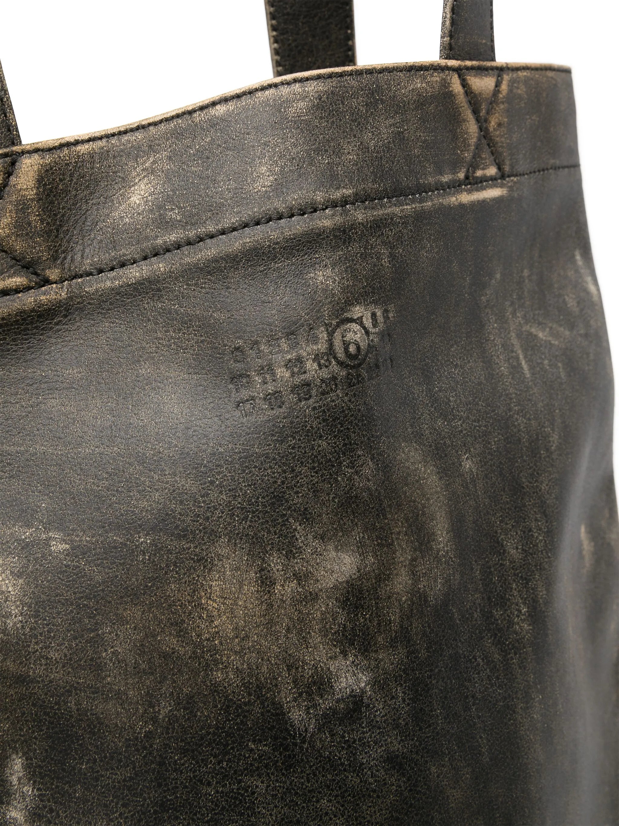 numbers-motif leather tote bag