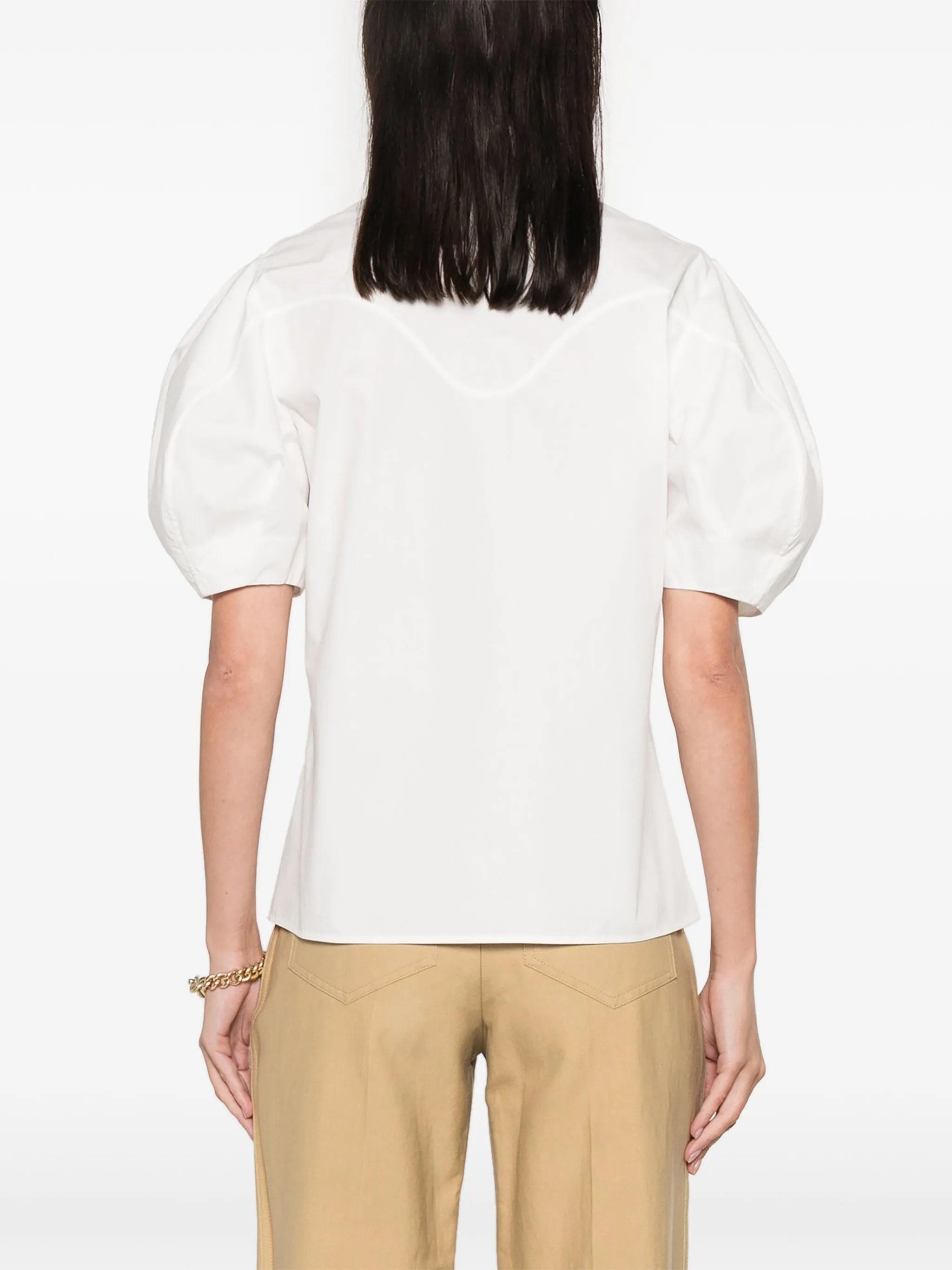 embroidery-detail poplin shirt