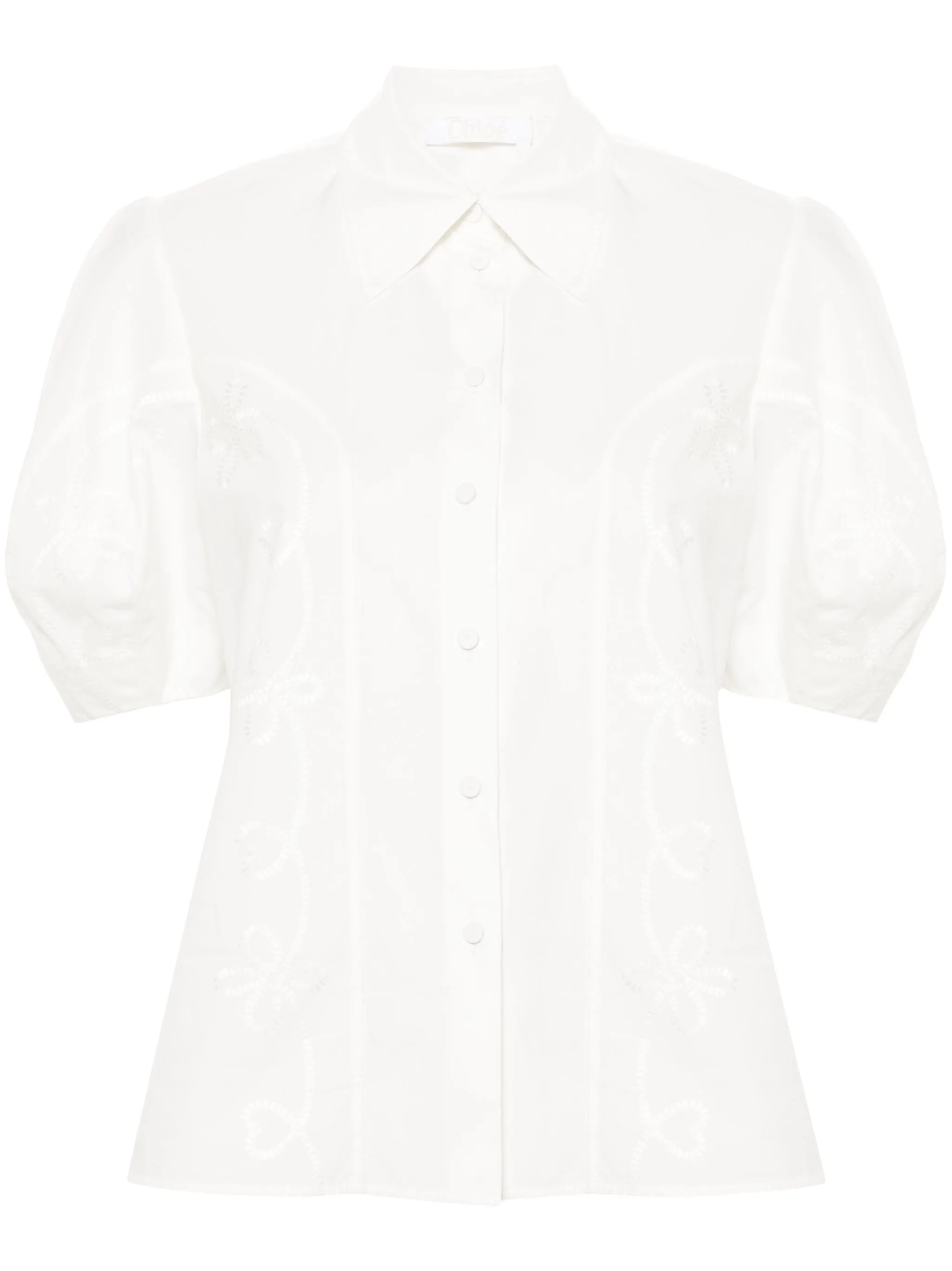 embroidery-detail poplin shirt