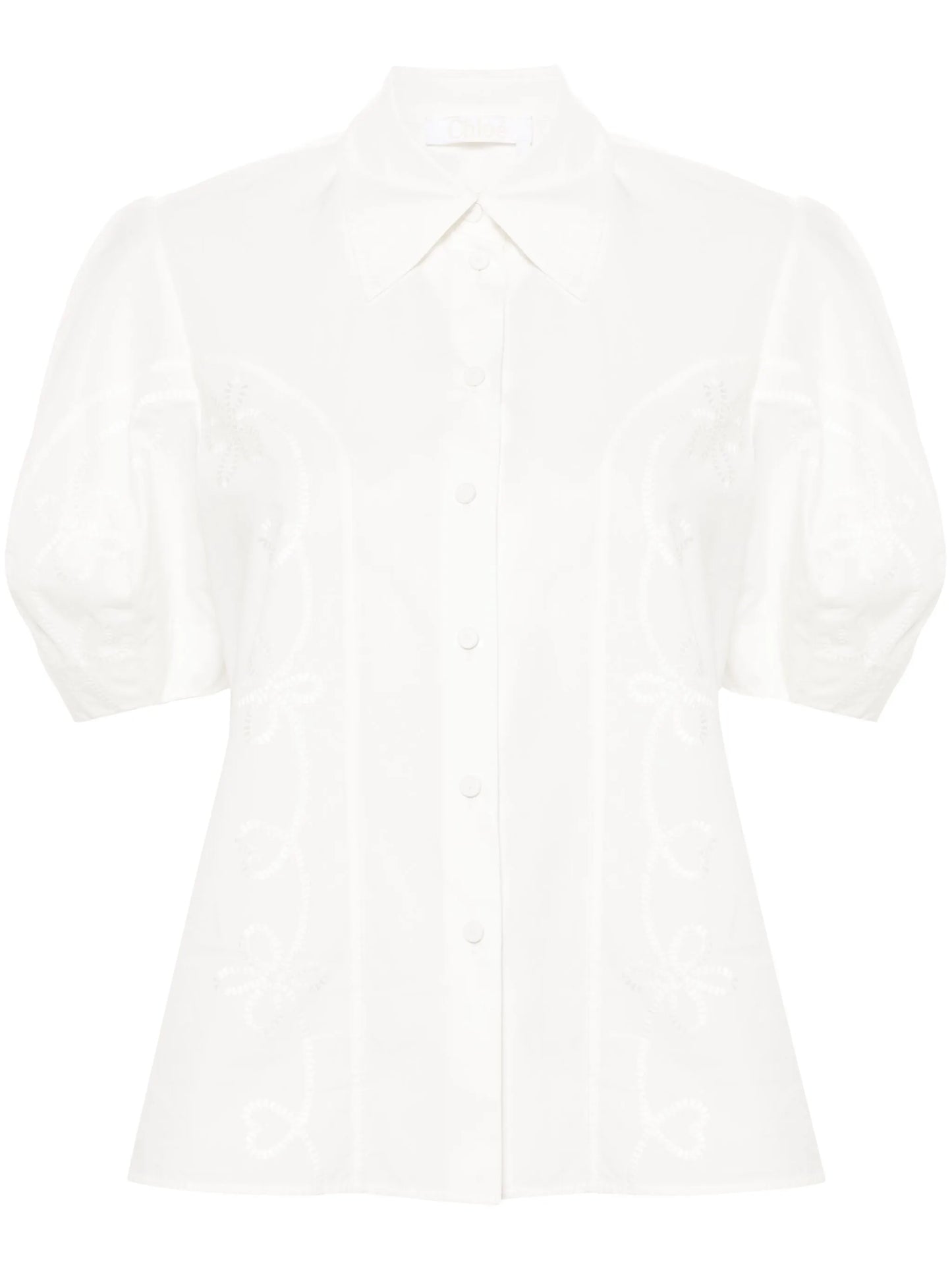 embroidery-detail poplin shirt