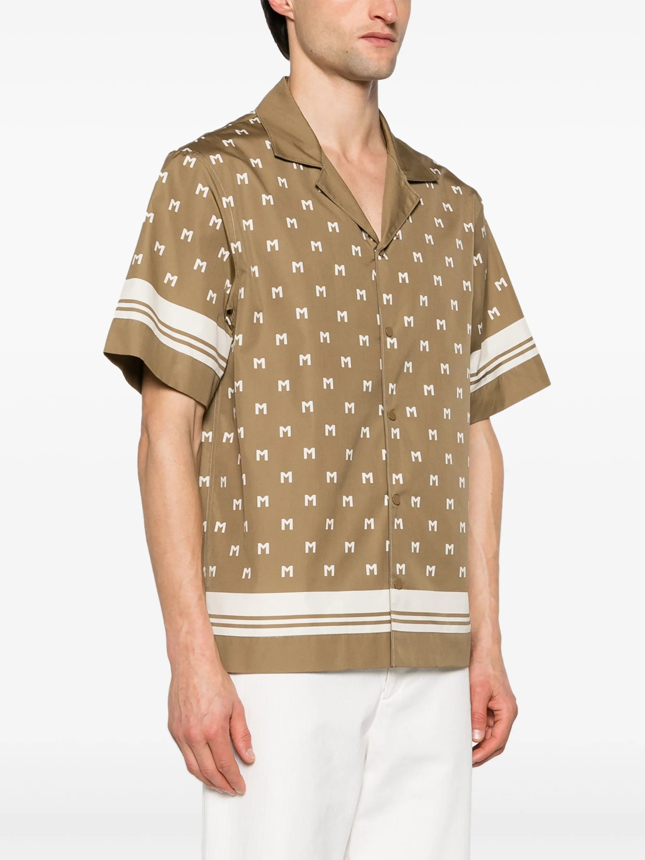 monogram-print short-sleeve shirt