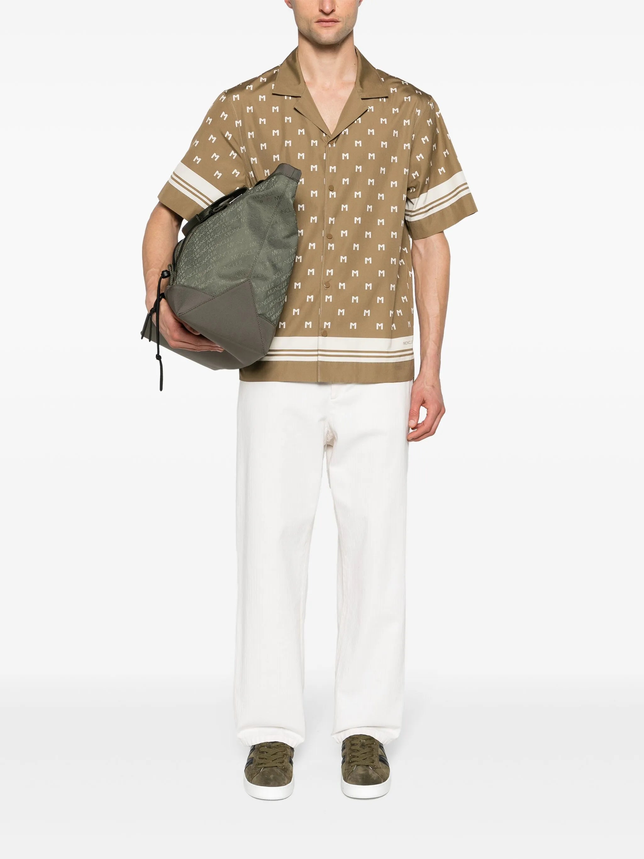 monogram-print short-sleeve shirt
