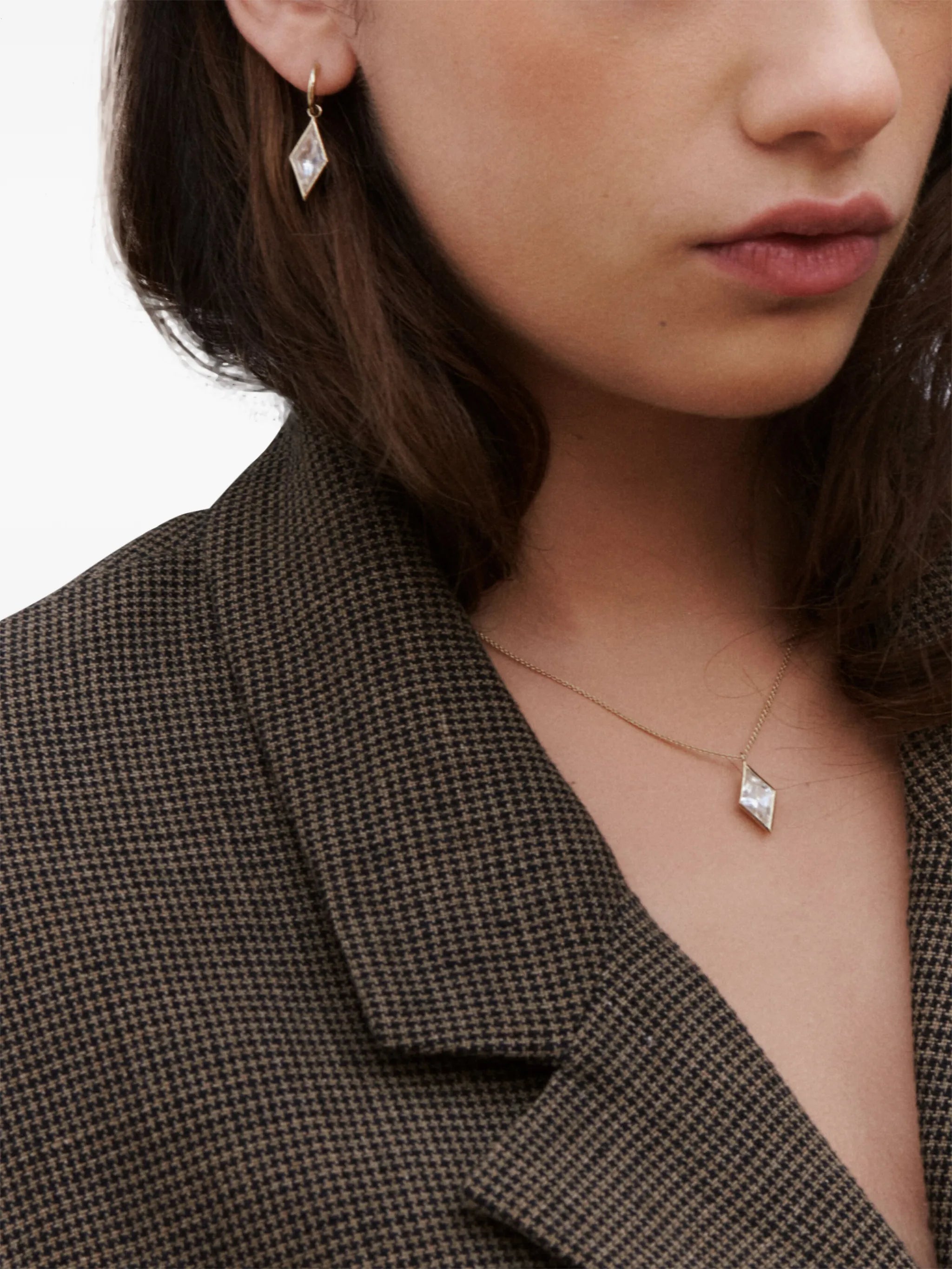 Kite quartz drop earrings