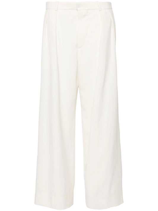 low-waisted tailored trousers