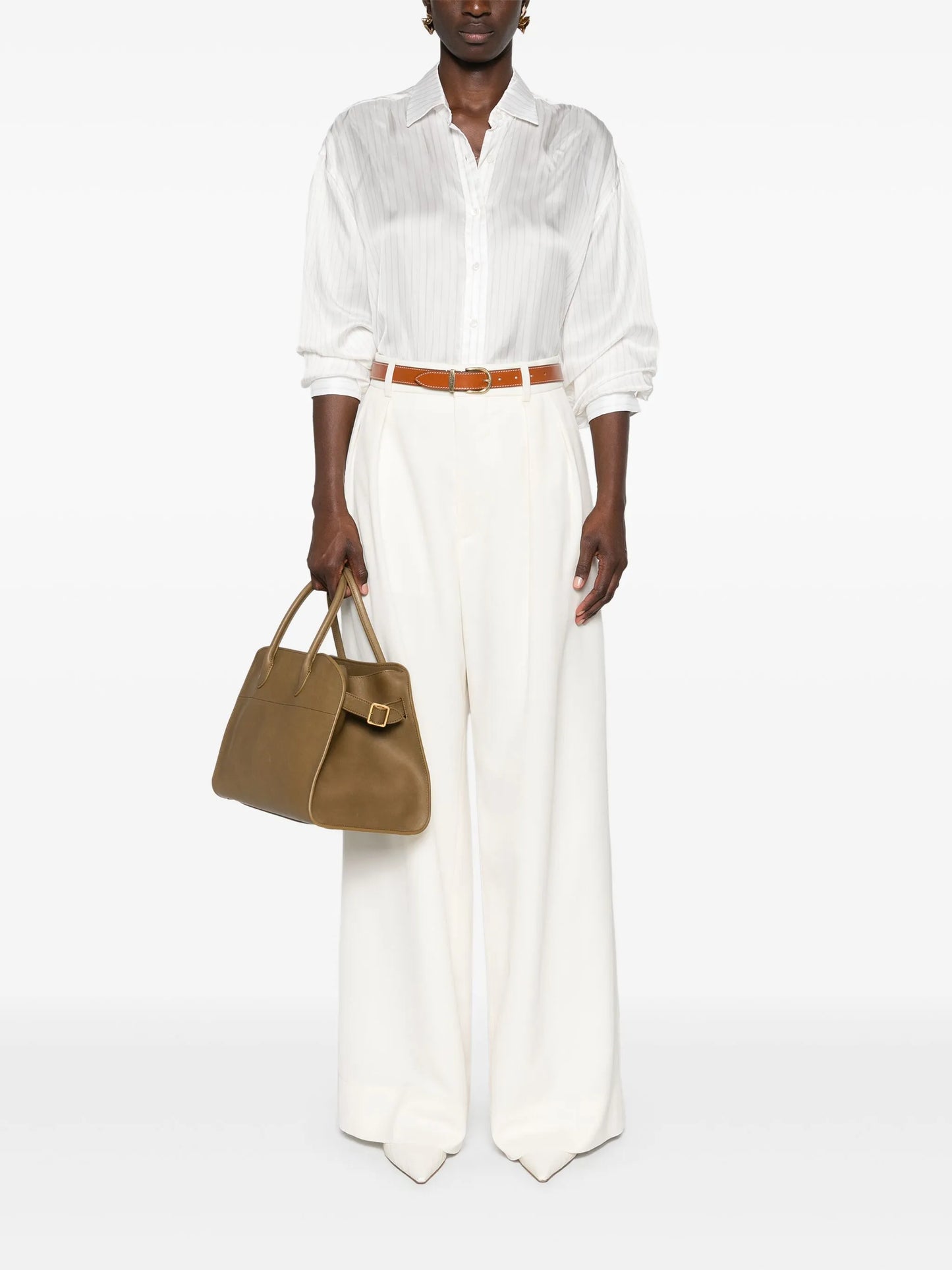 low-waisted tailored trousers