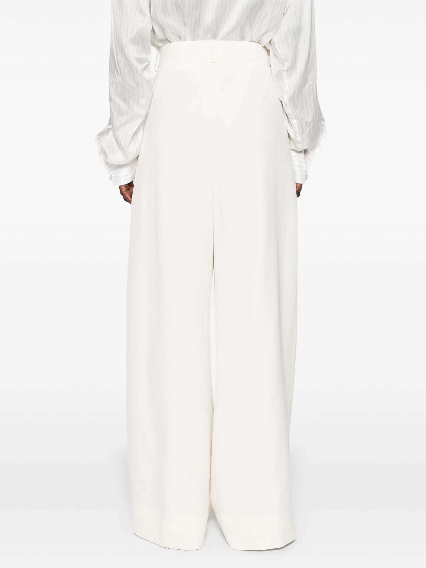 low-waisted tailored trousers