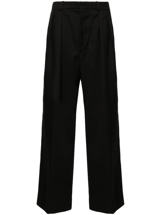 low-waisted tailored trousers