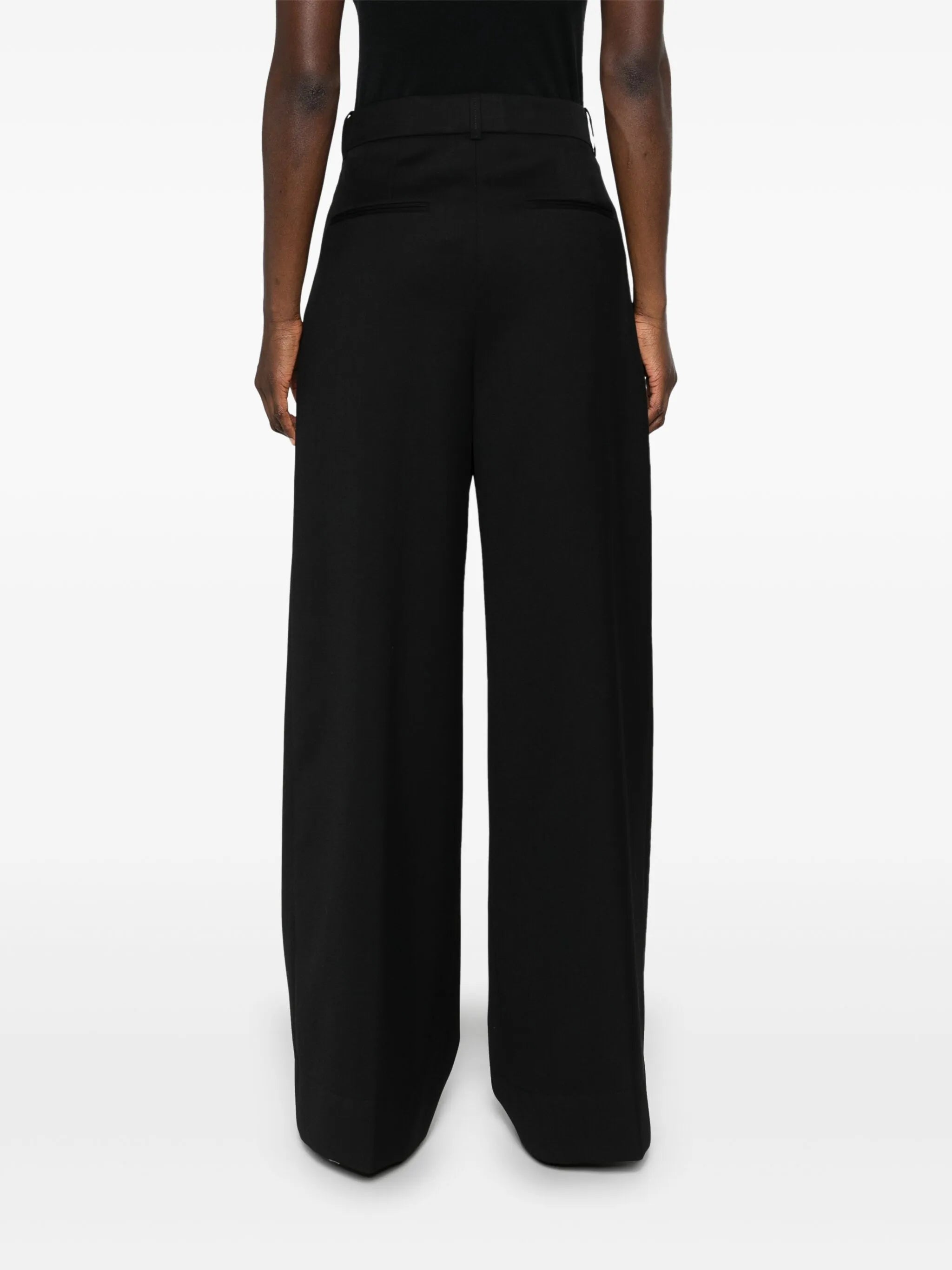 low-waisted tailored trousers