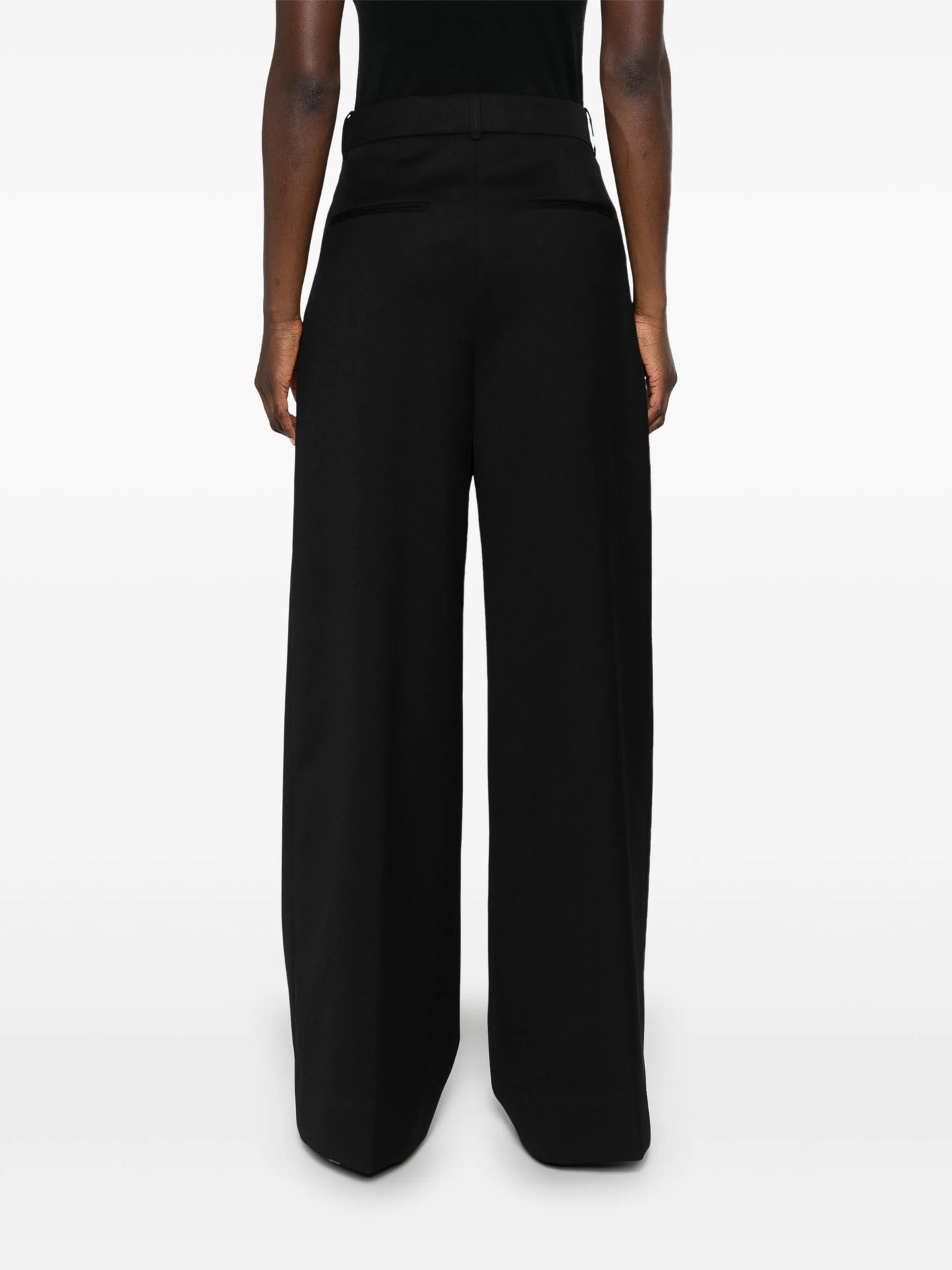 low-waisted tailored trousers