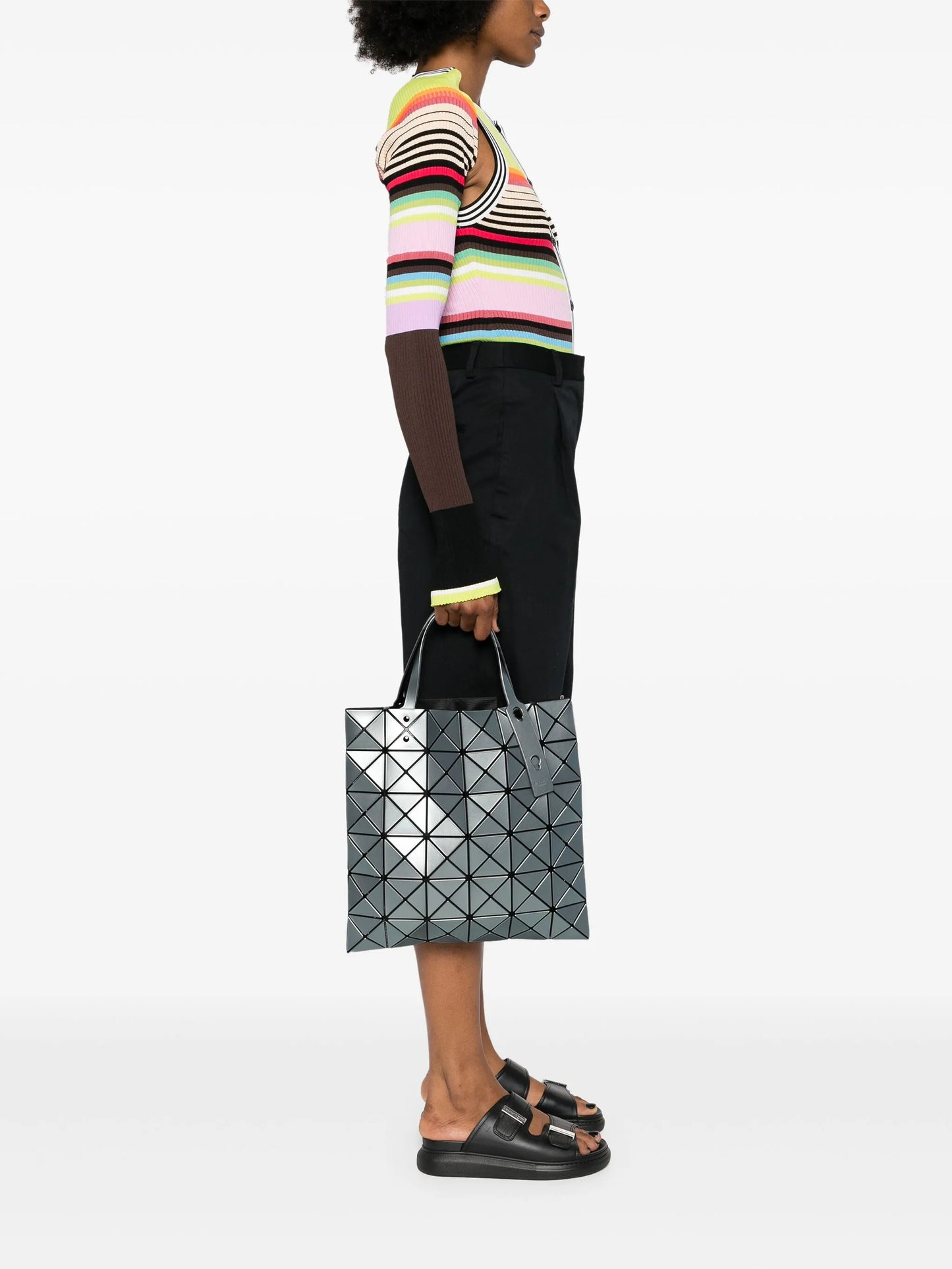 geometric-panelled tote bag