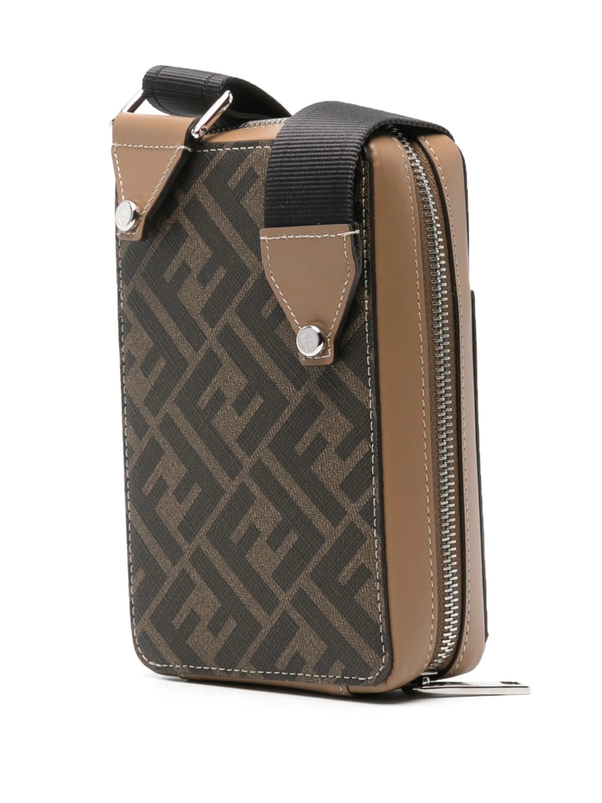 FF-jacquard leather phone bag