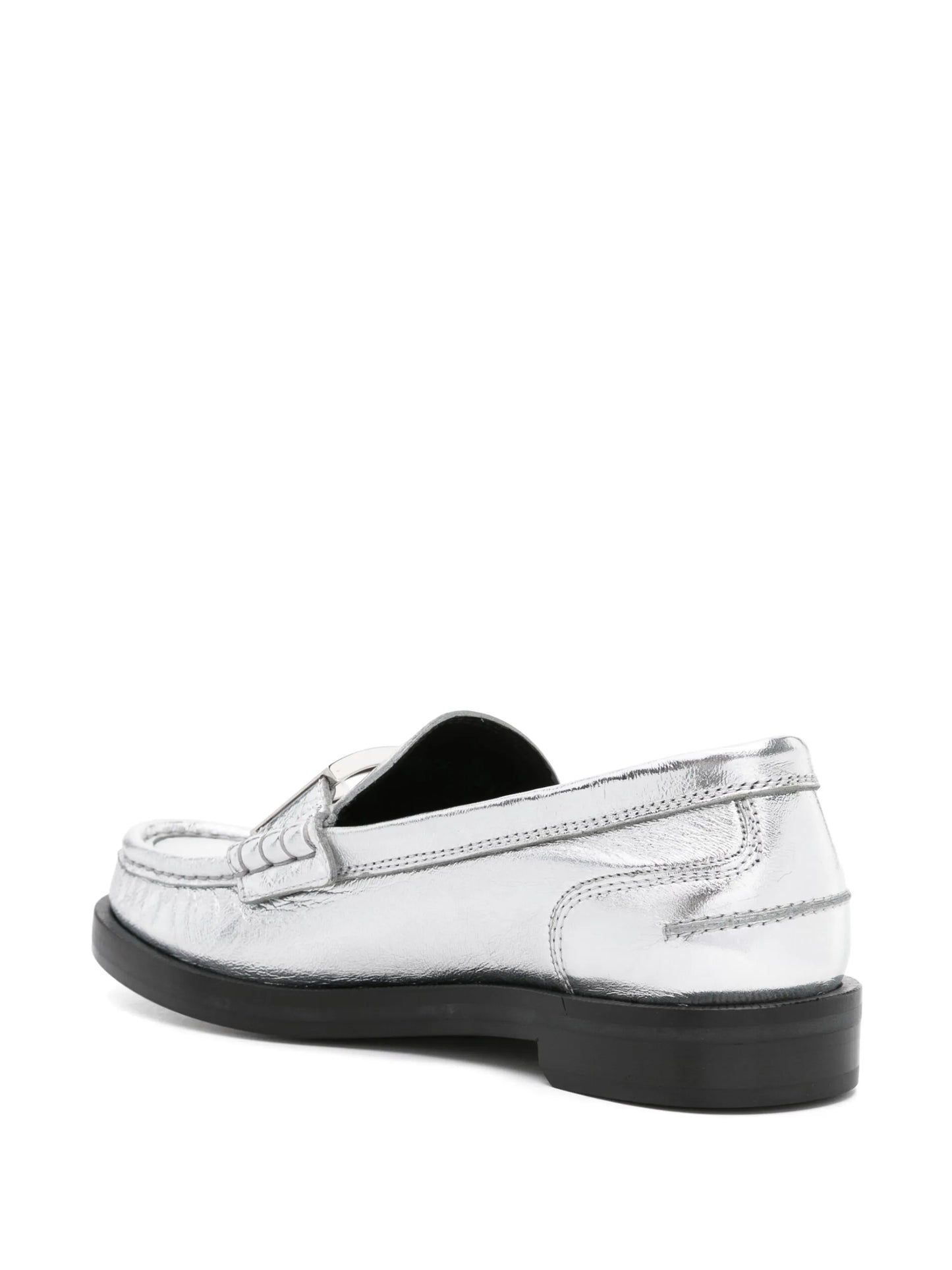 Baguette metallic leather loafers