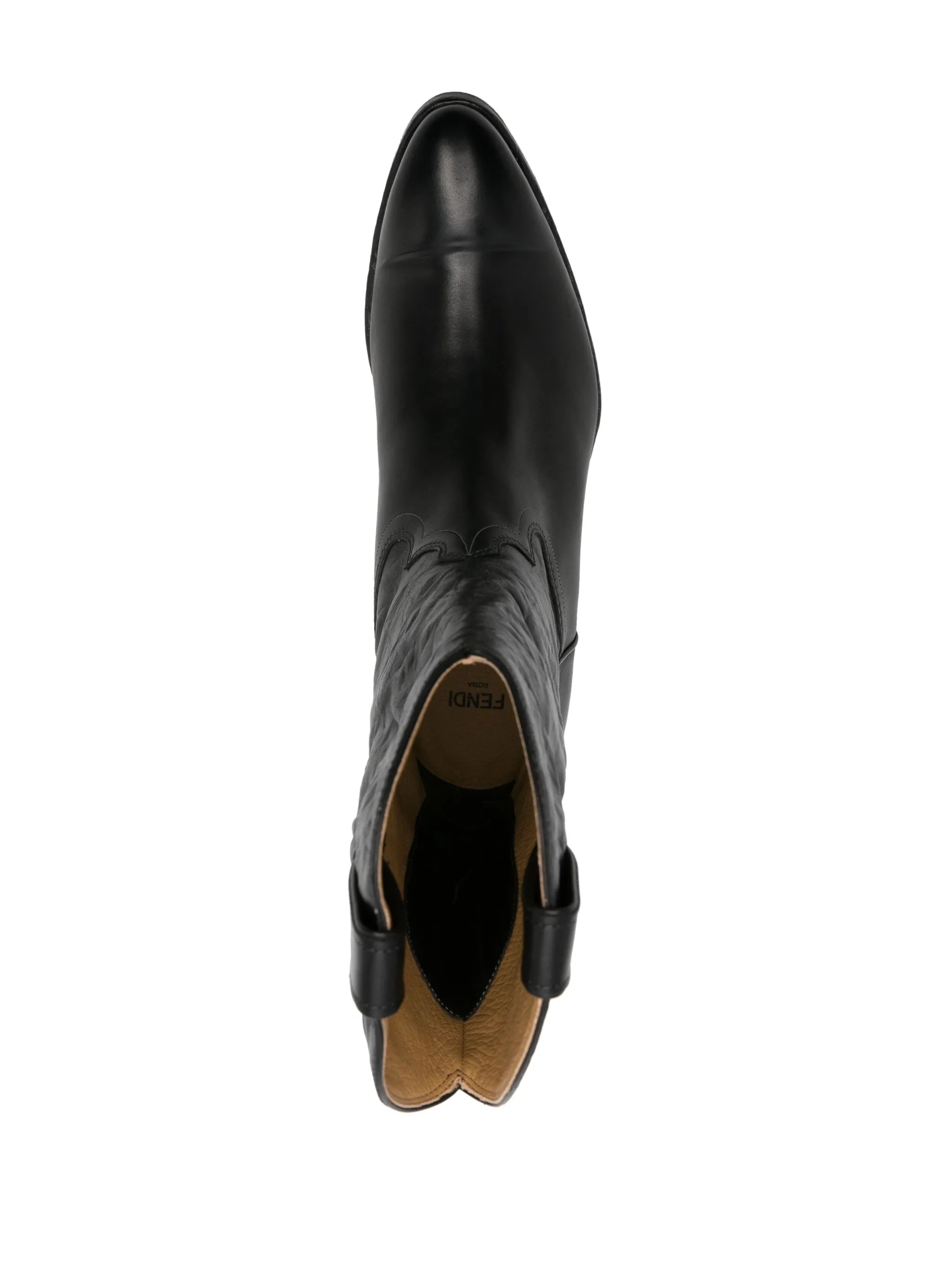 crinkled-leather cowboy boots
