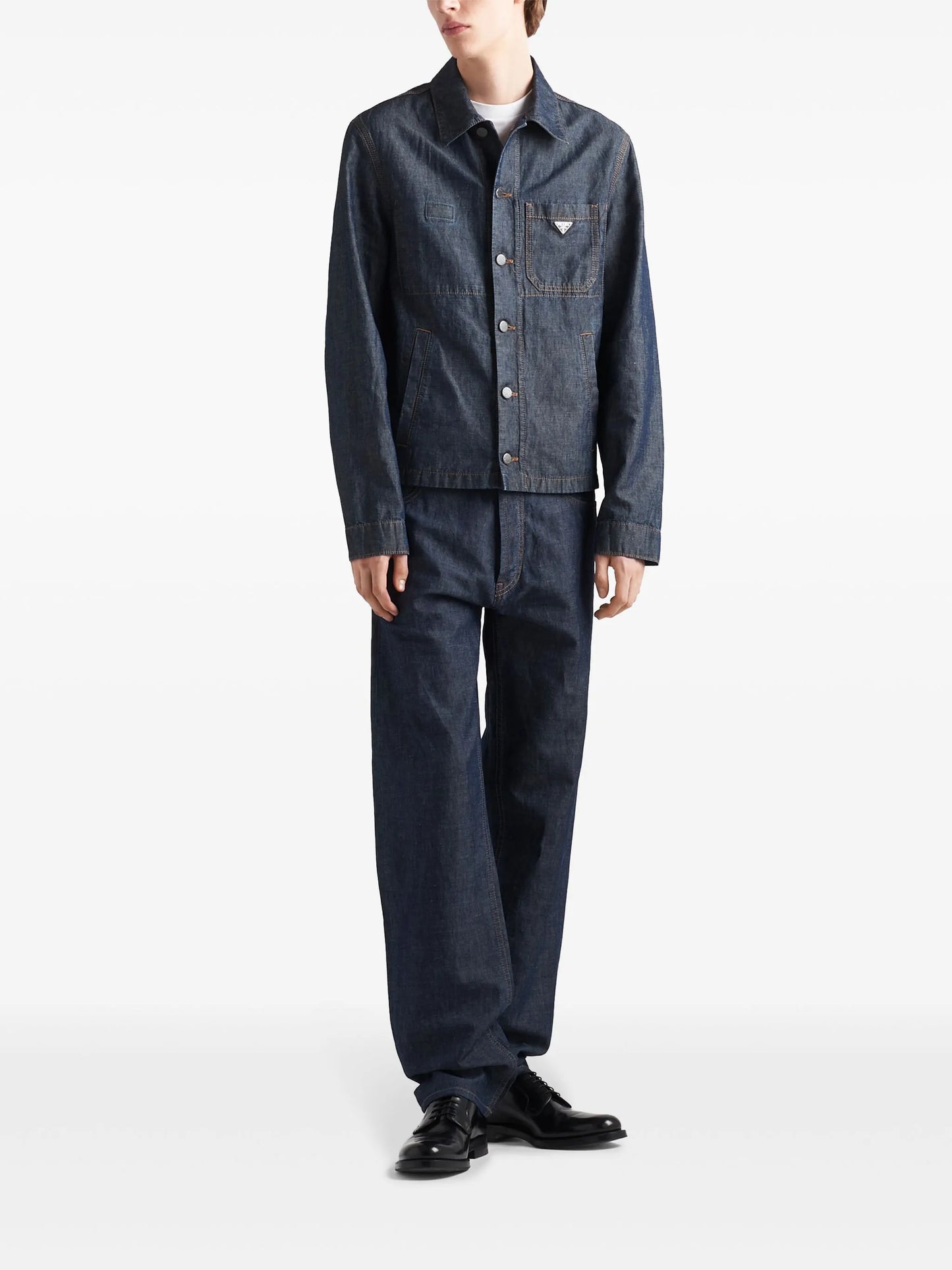 triangle-logo shirt jacket