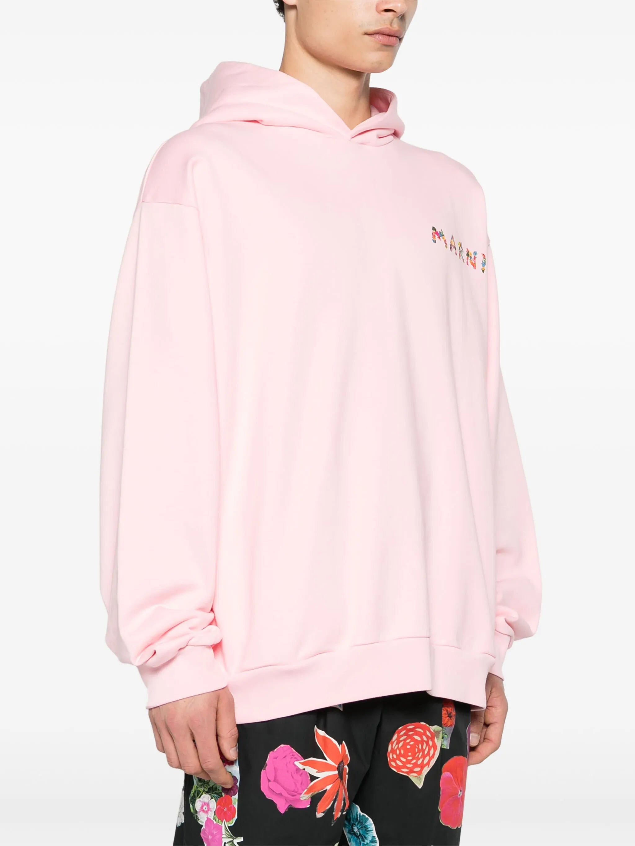 logo-print cotton hoodie