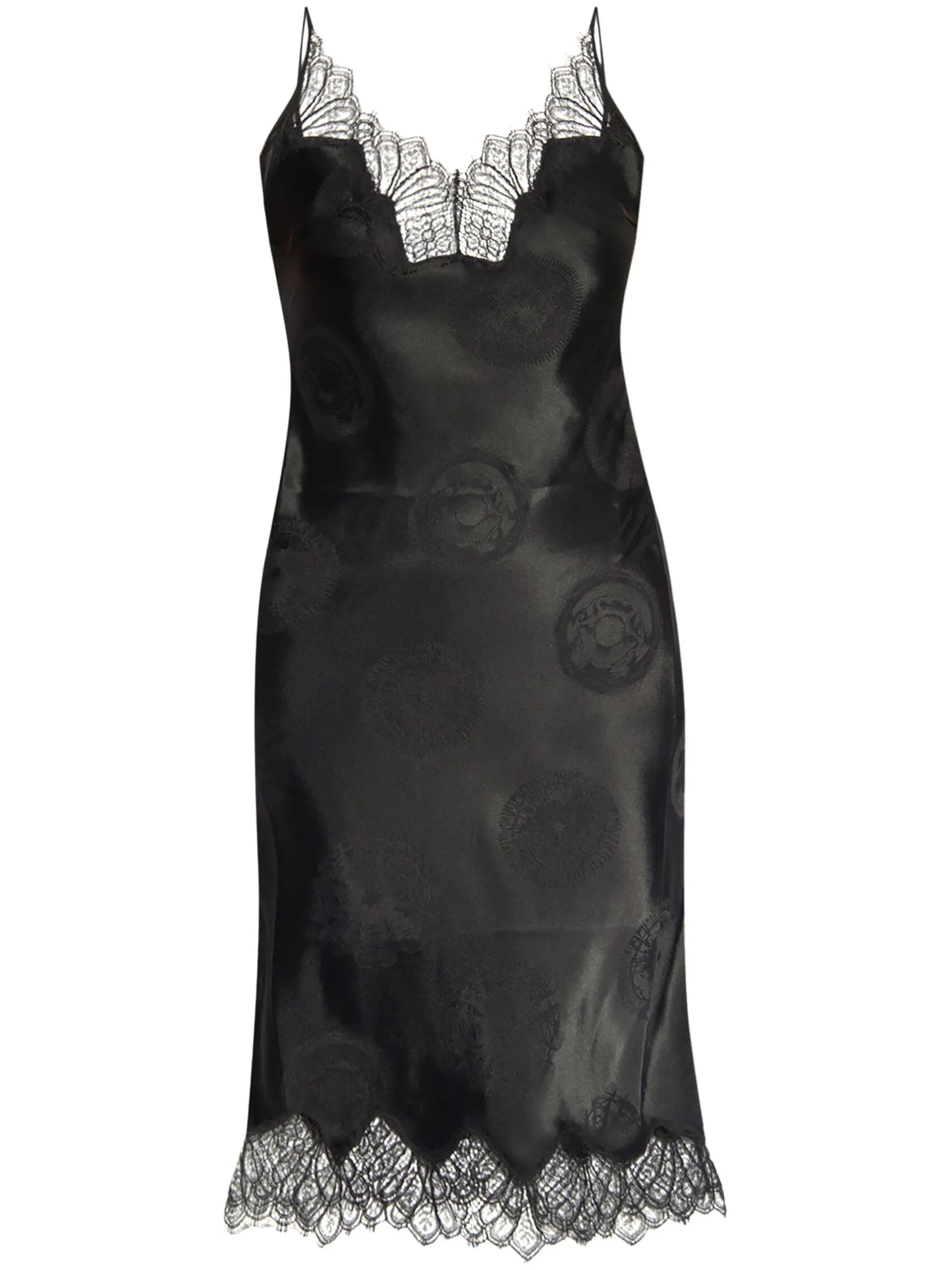 lace-trimmed silk dress