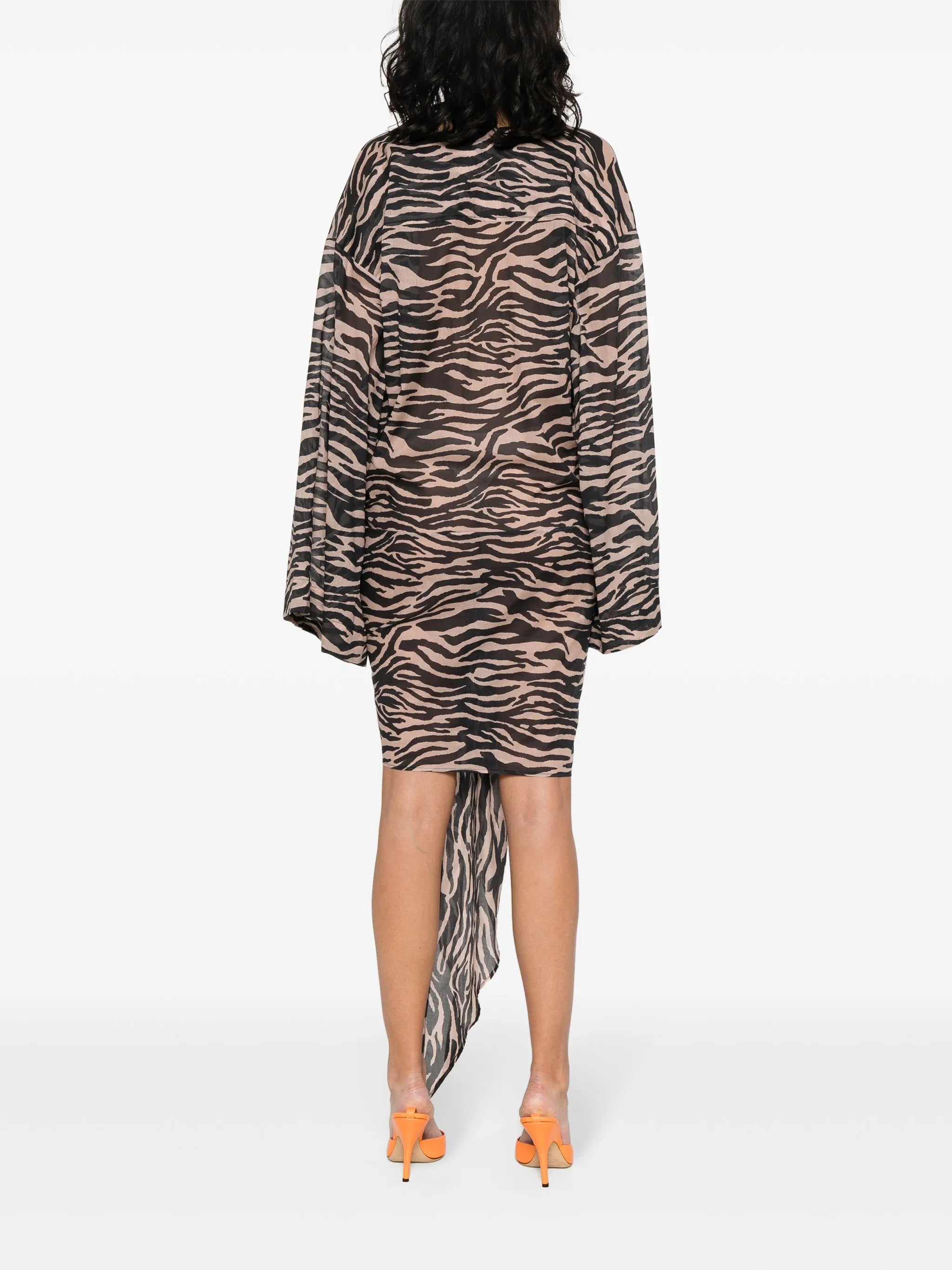 zebra-print shirt dress