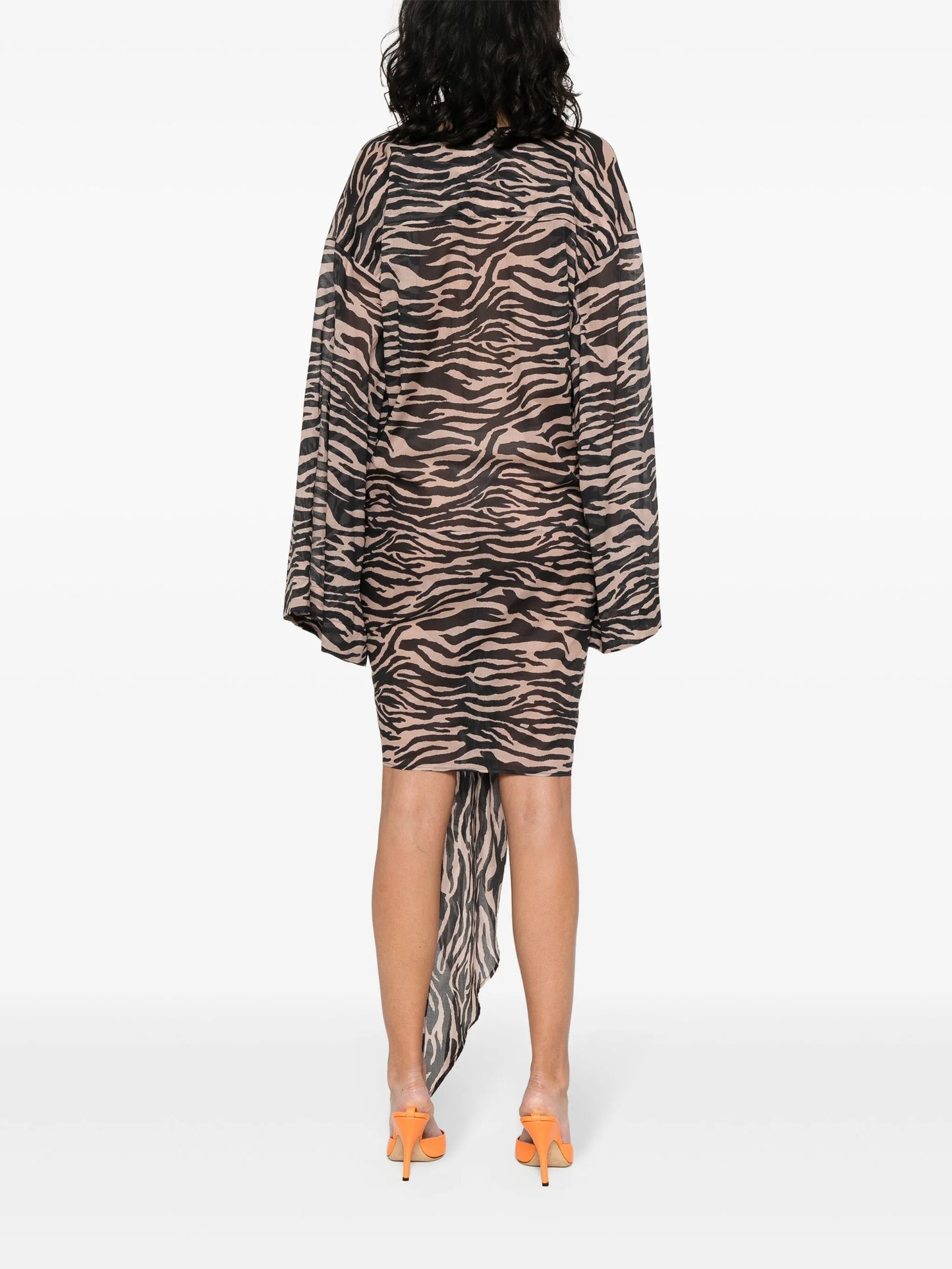 zebra-print shirt dress