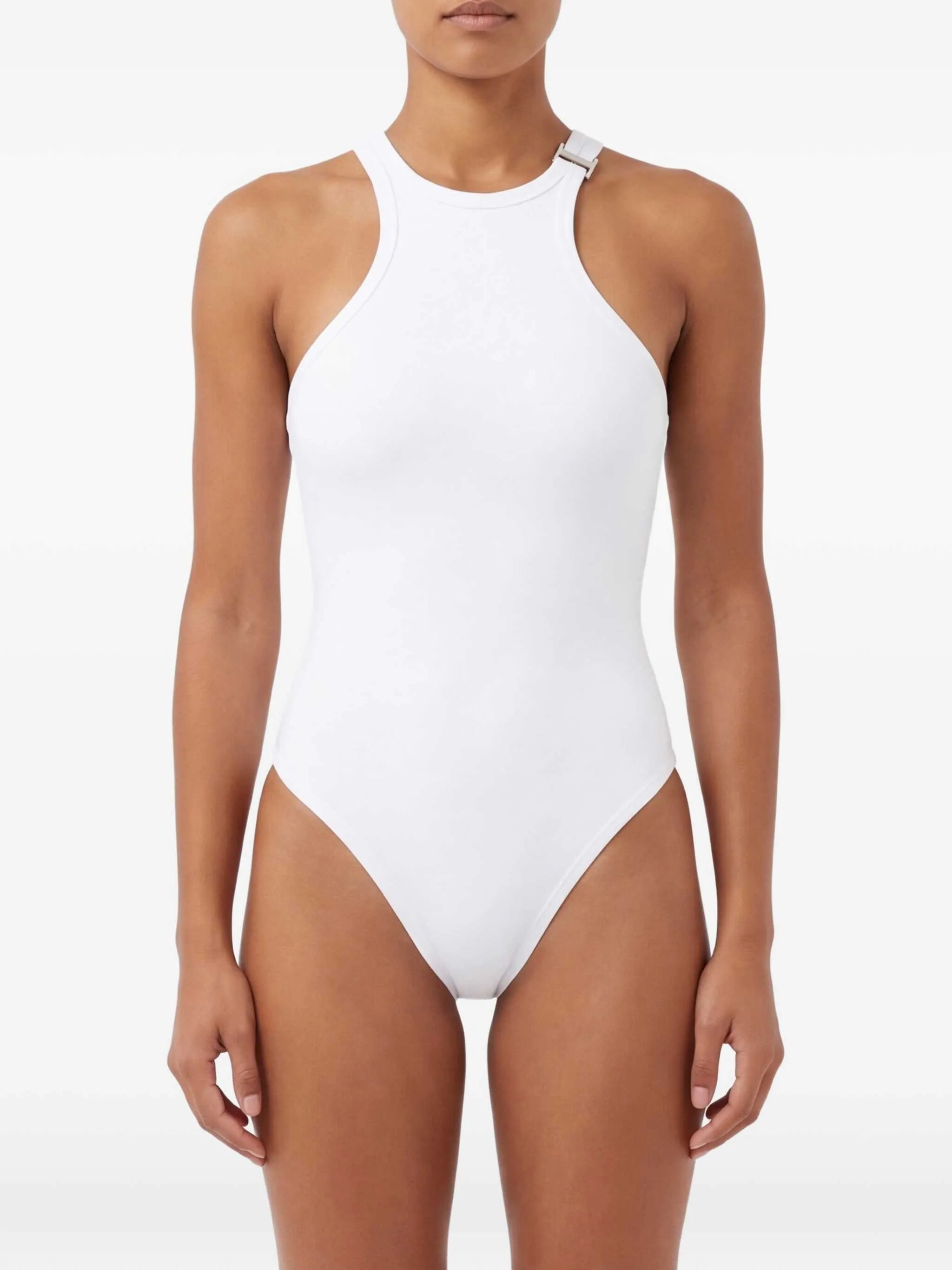 logo-plaque swimsuit