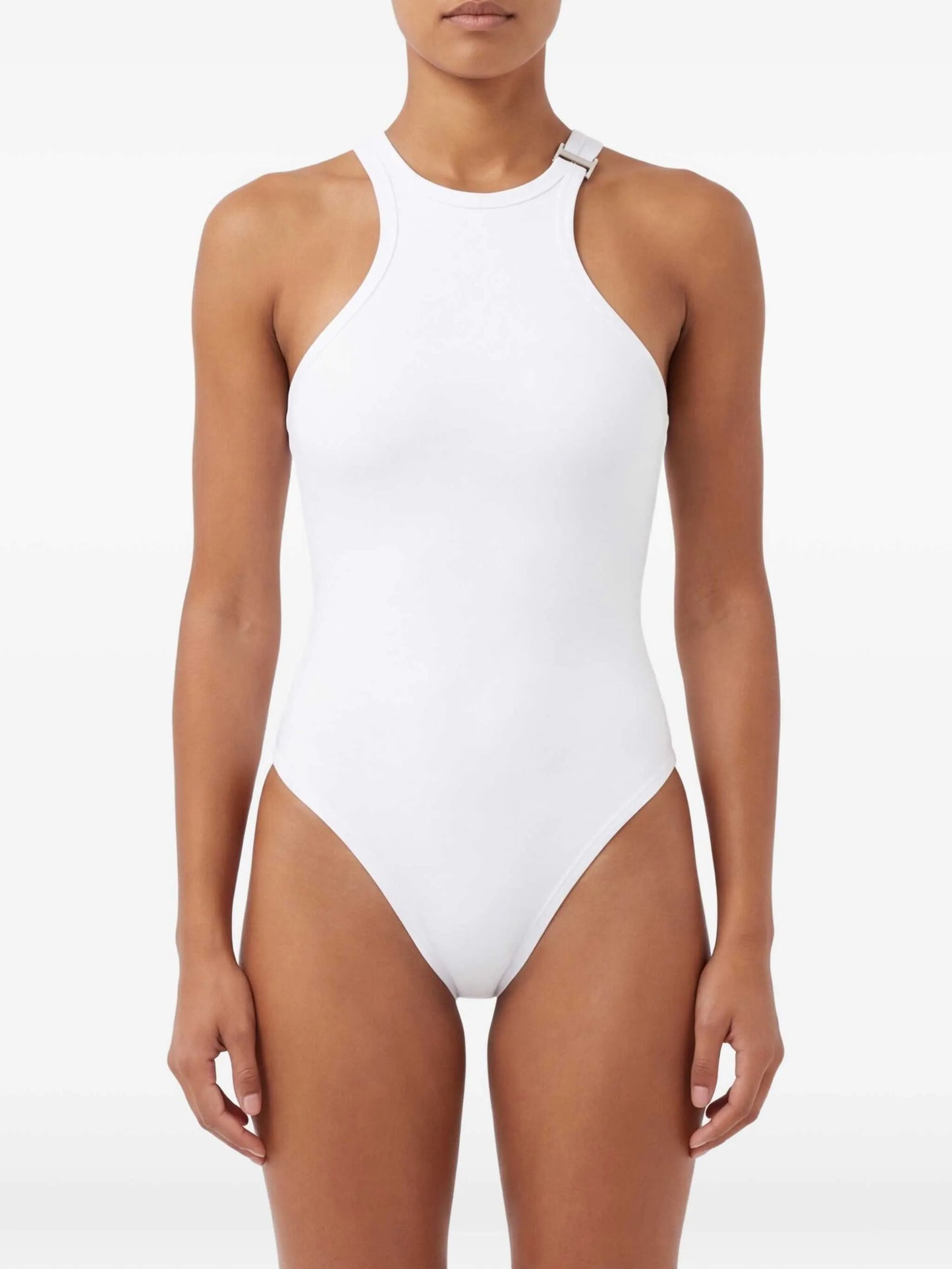 logo-plaque swimsuit