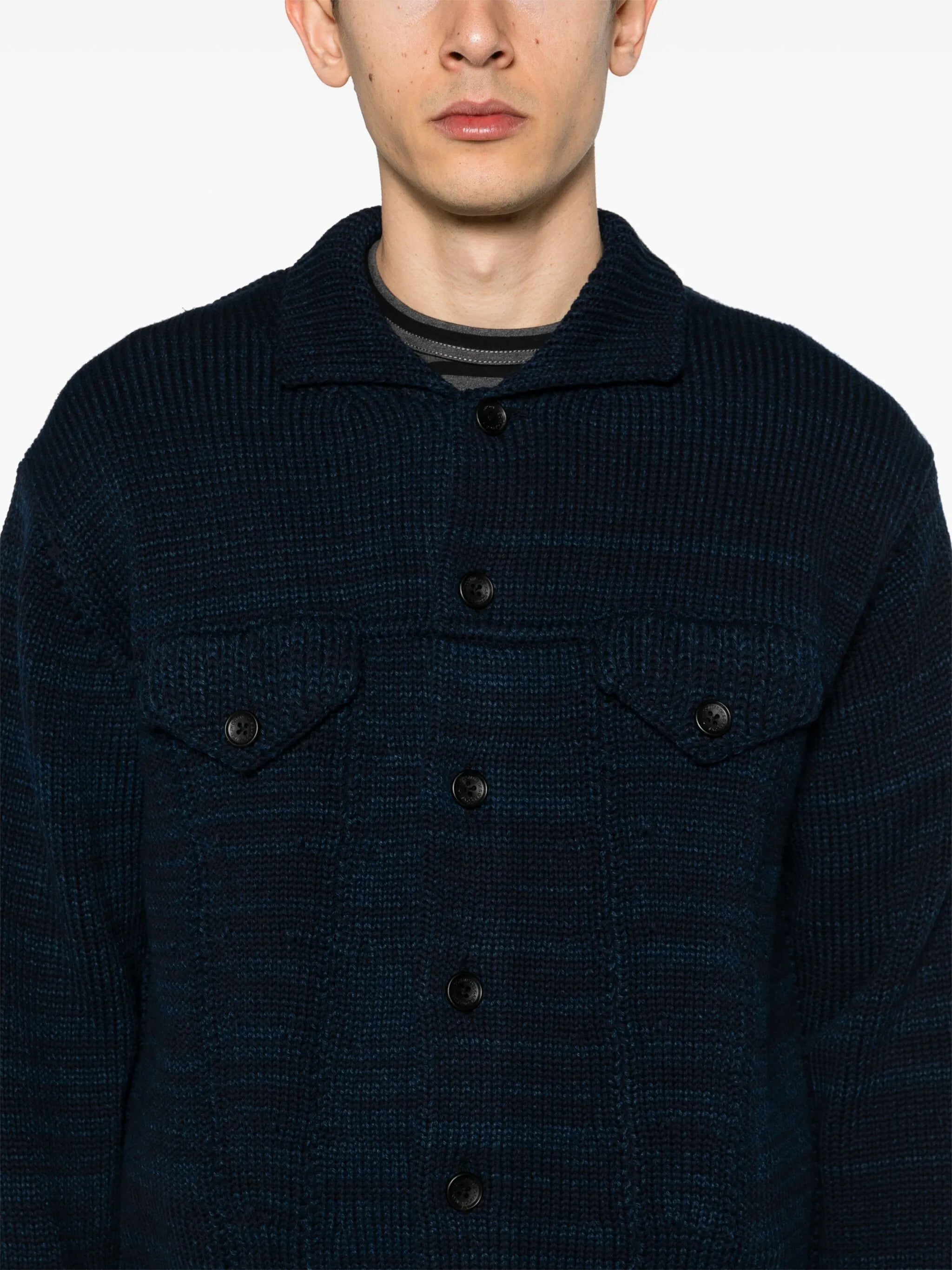 mélange cotton-blend cardigan