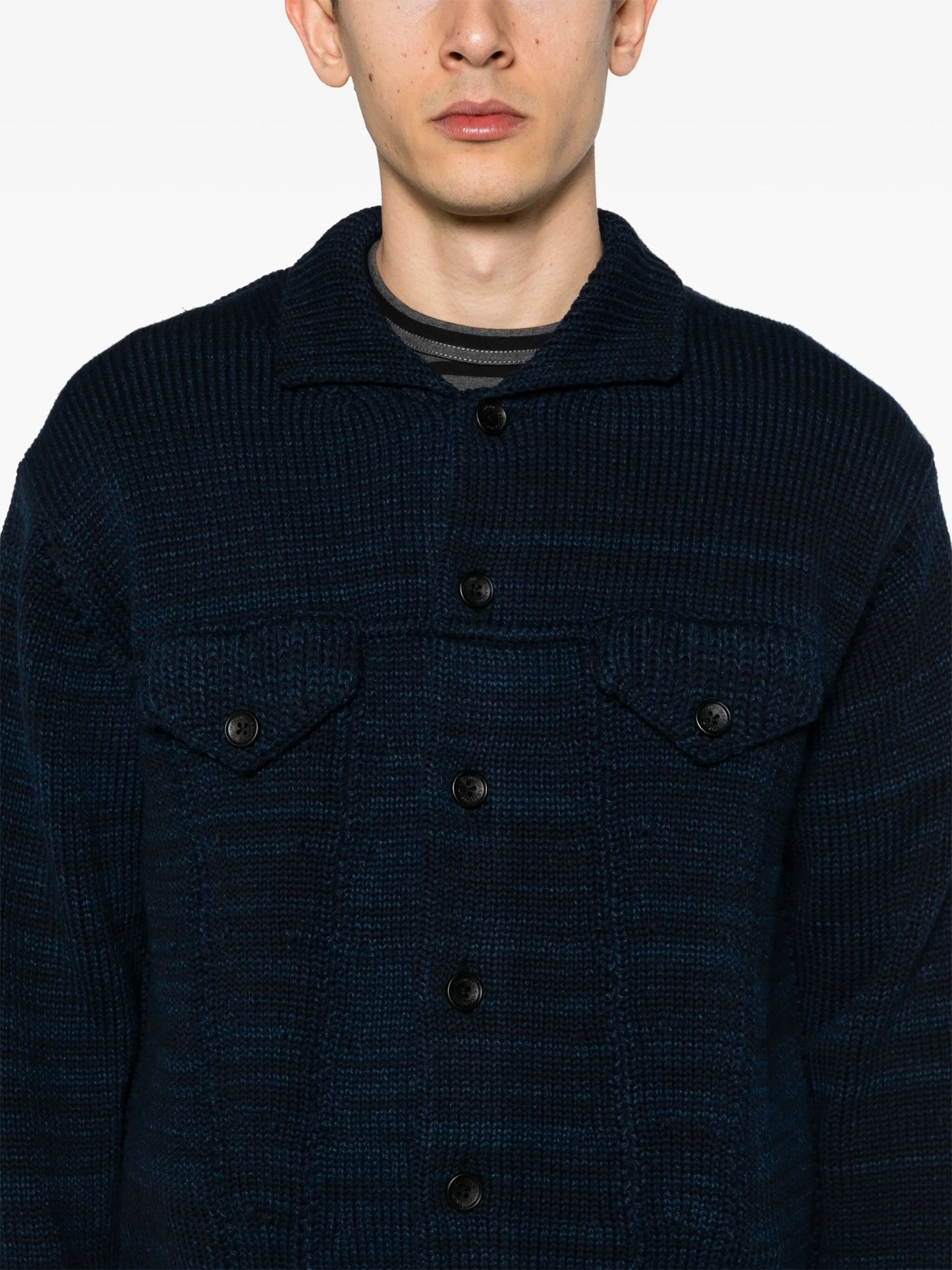 mélange cotton-blend cardigan