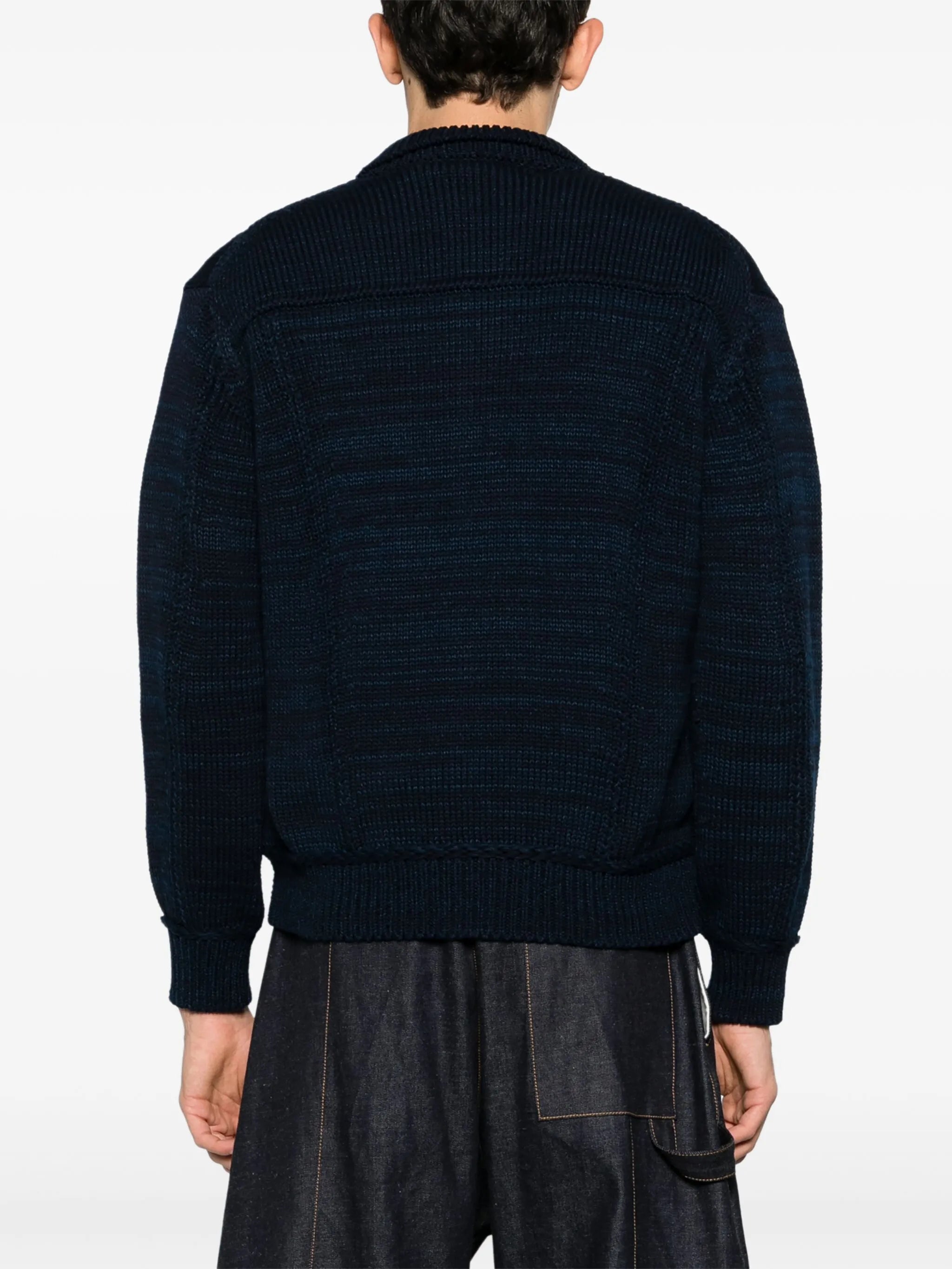 mélange cotton-blend cardigan